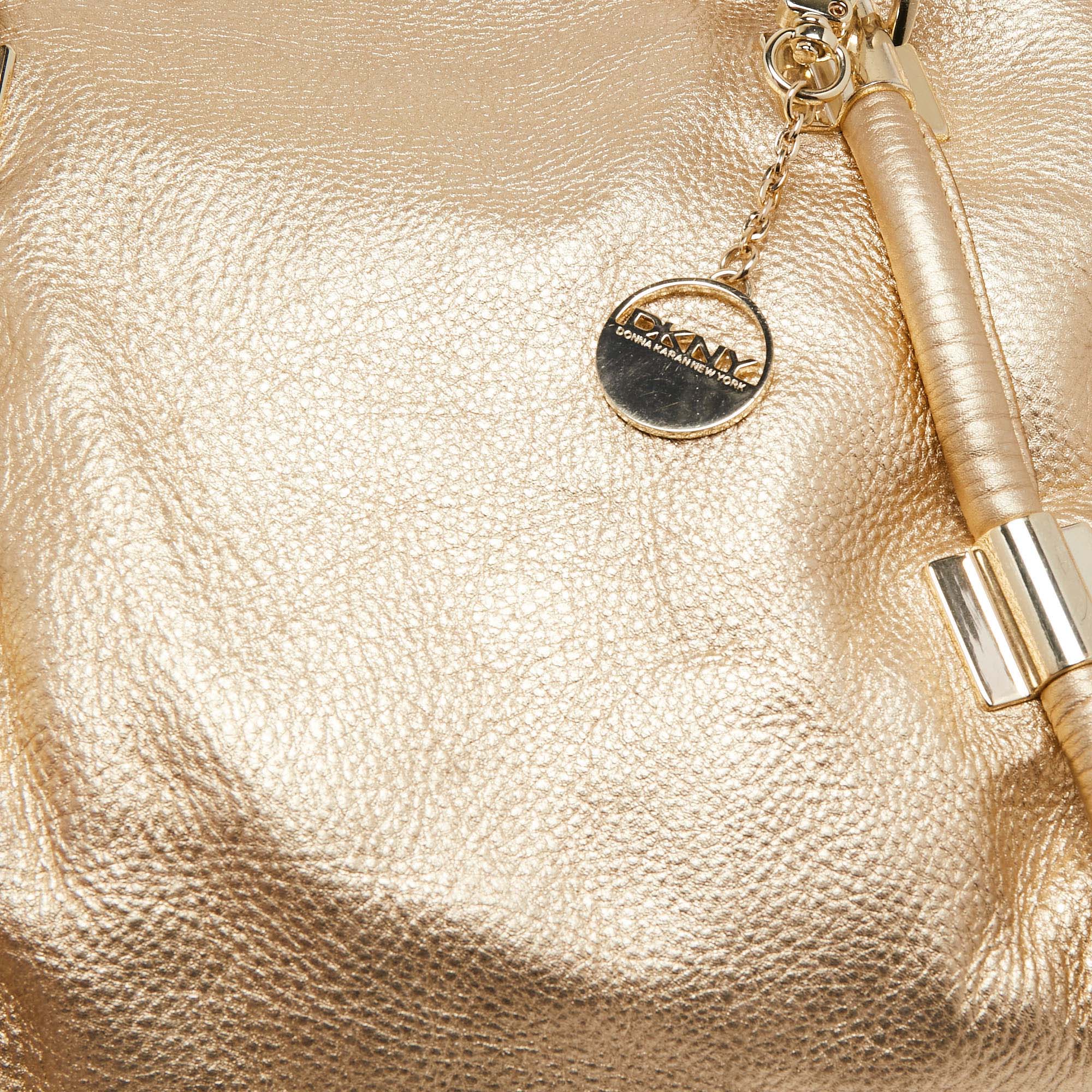 DKNY Gold Leather Chain Tote