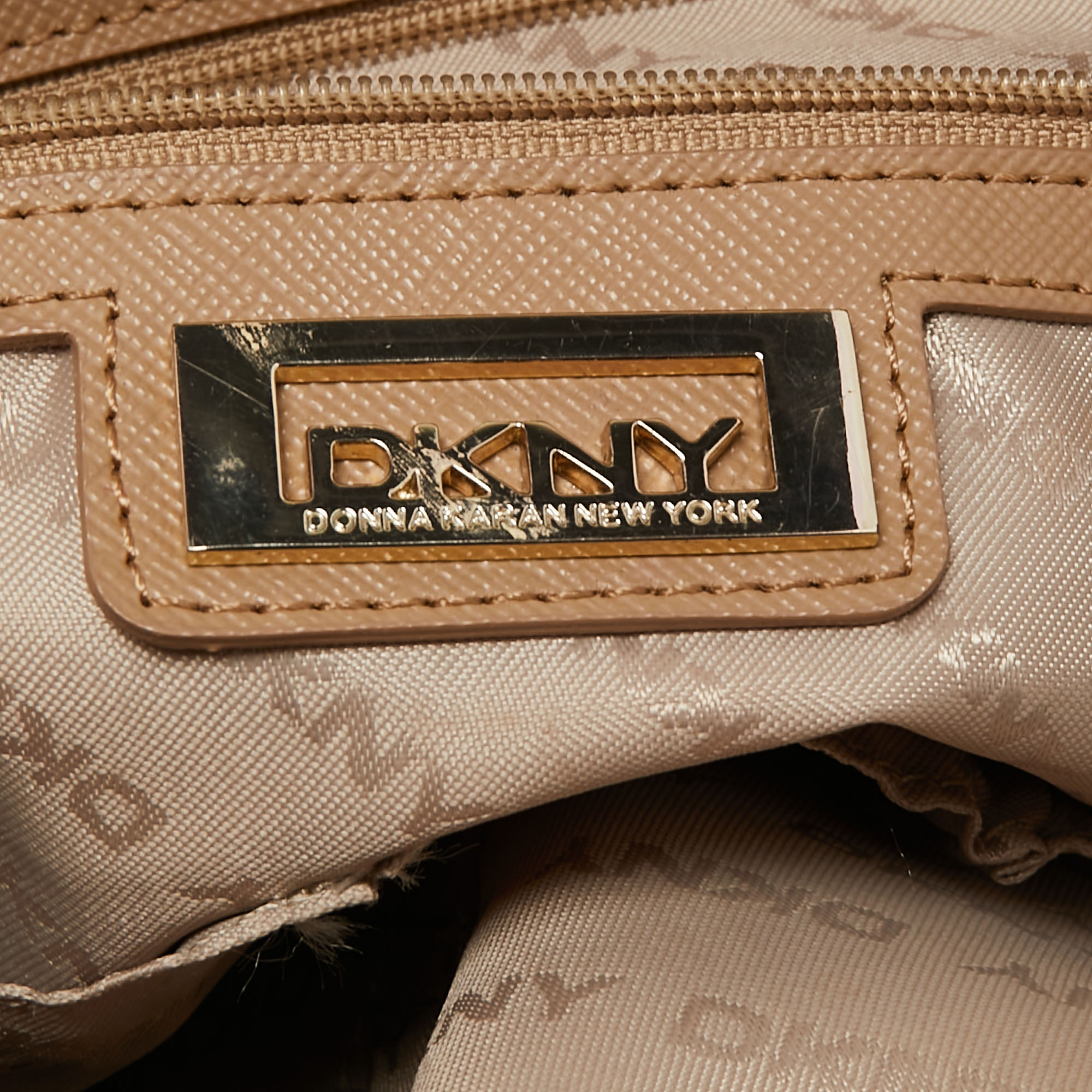 DKNY Gold Leather Chain Tote