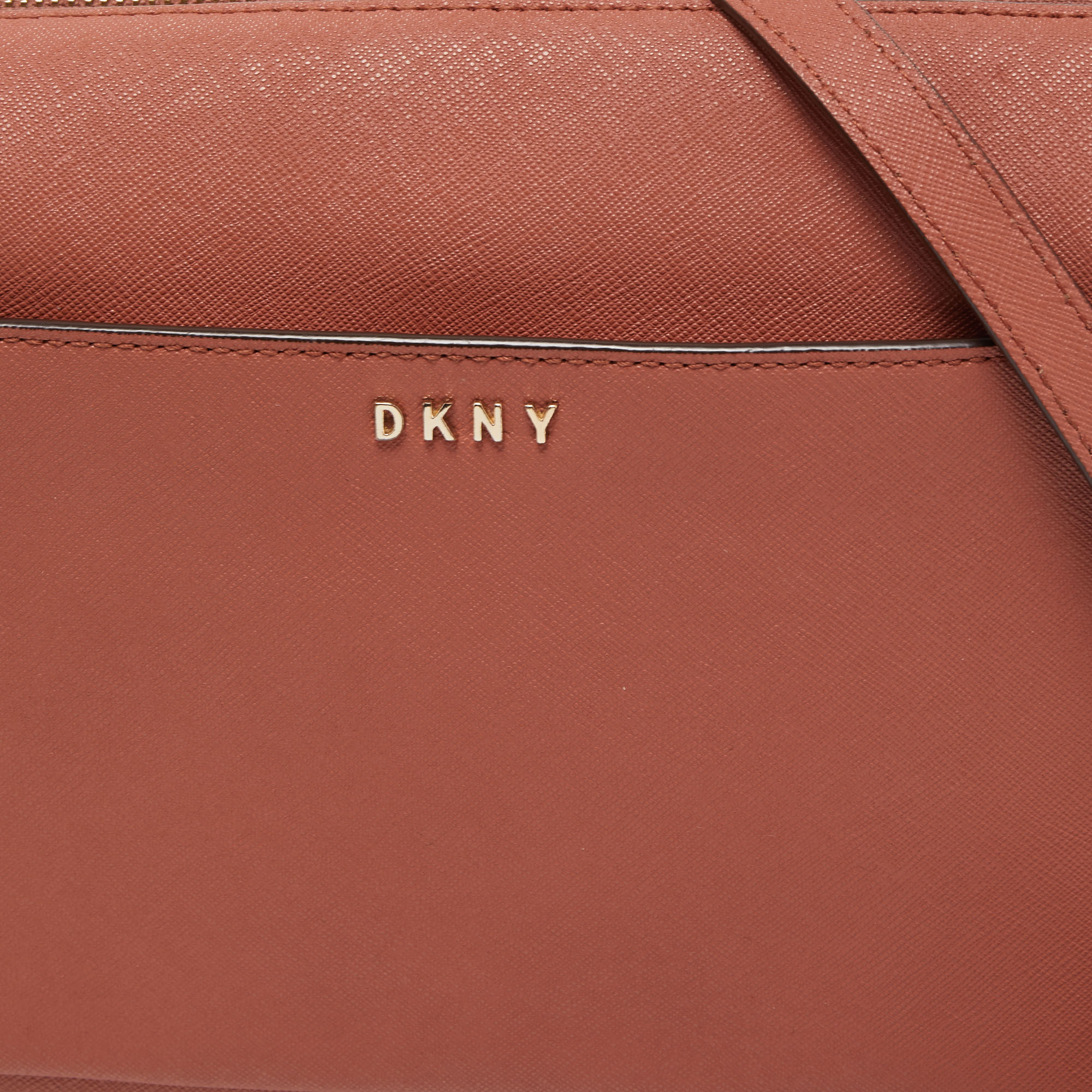 DKNY Brick Brown Saffiano Leather Ava Crossbody Bag