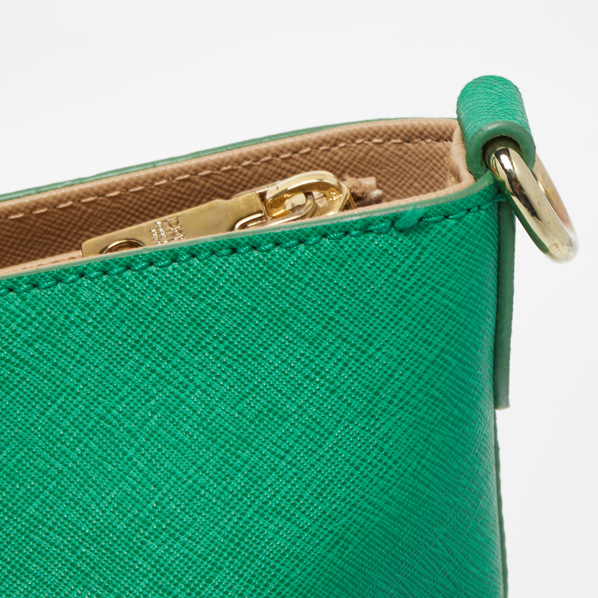 Dkny Green Leather Top Zip  Tote