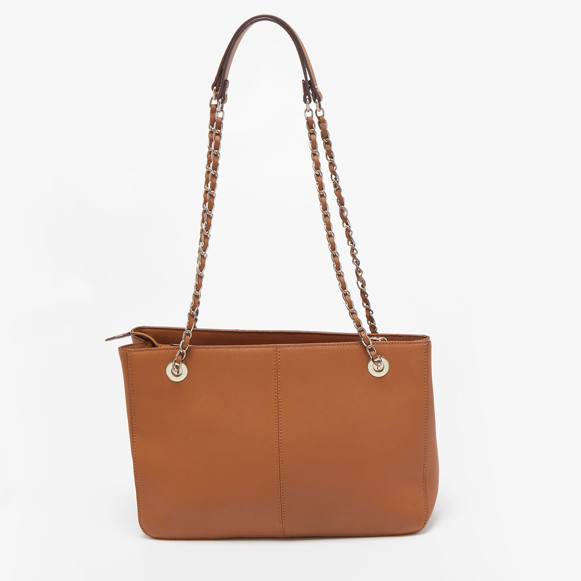 Dkny Brown Saffiano Leather Bryant Park Tote