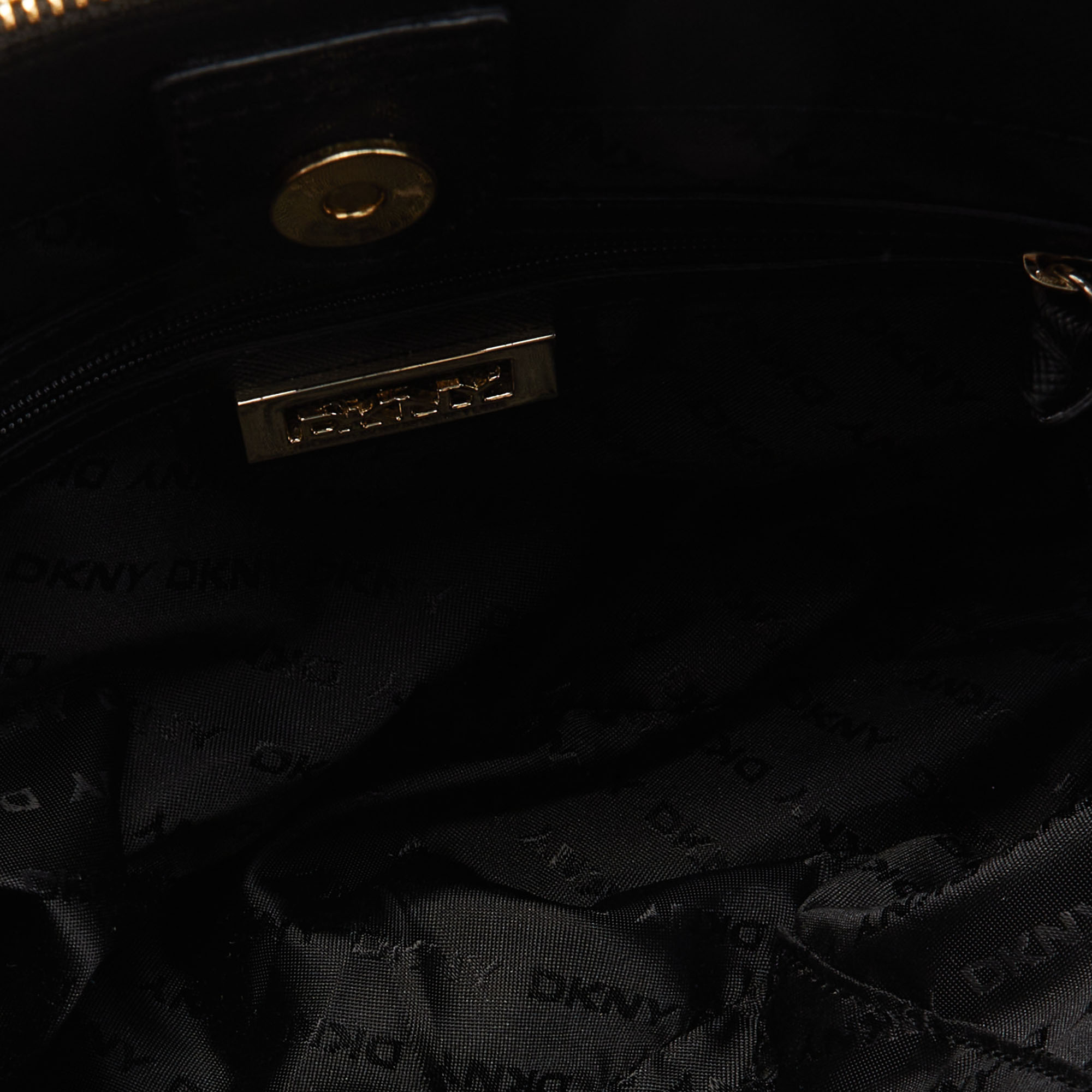 Dkny Black Saffiano Leather Double Zip Crossbody Bag