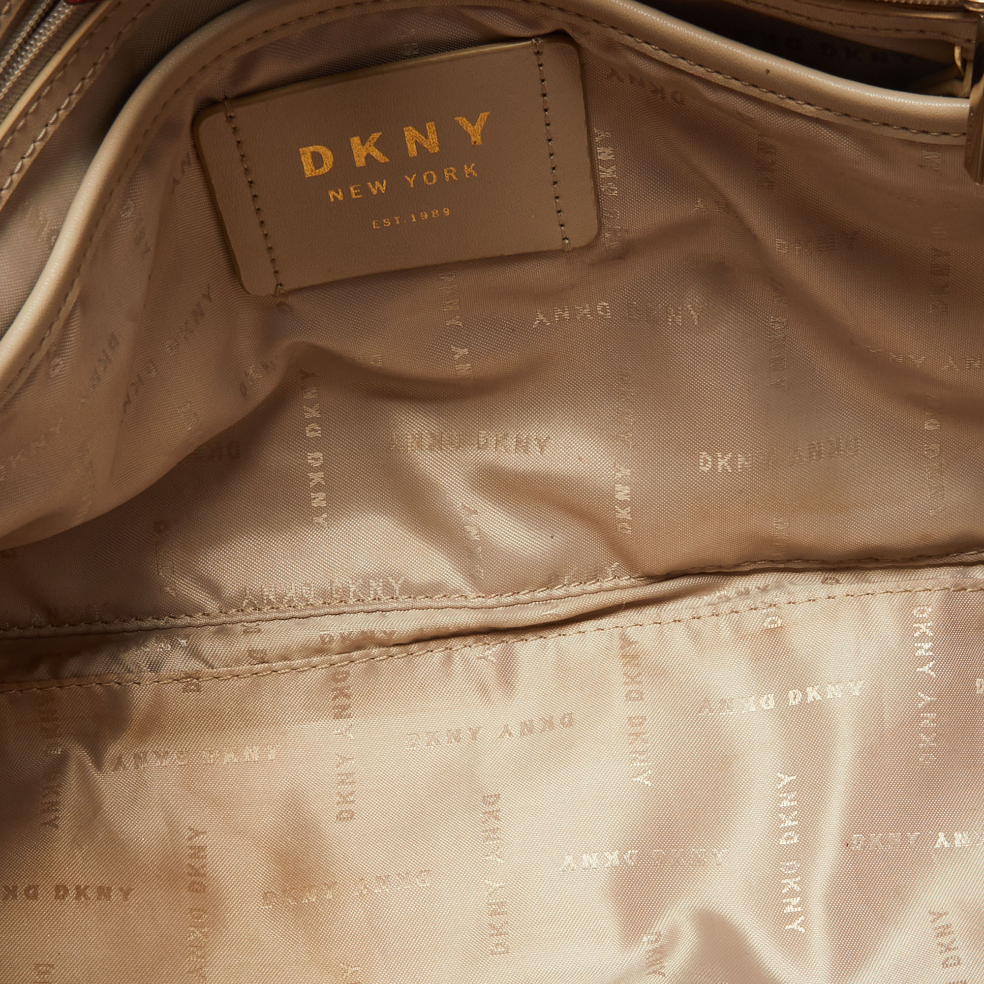 DKNY Tri Color Signature Coated Canvas And Leather Tote