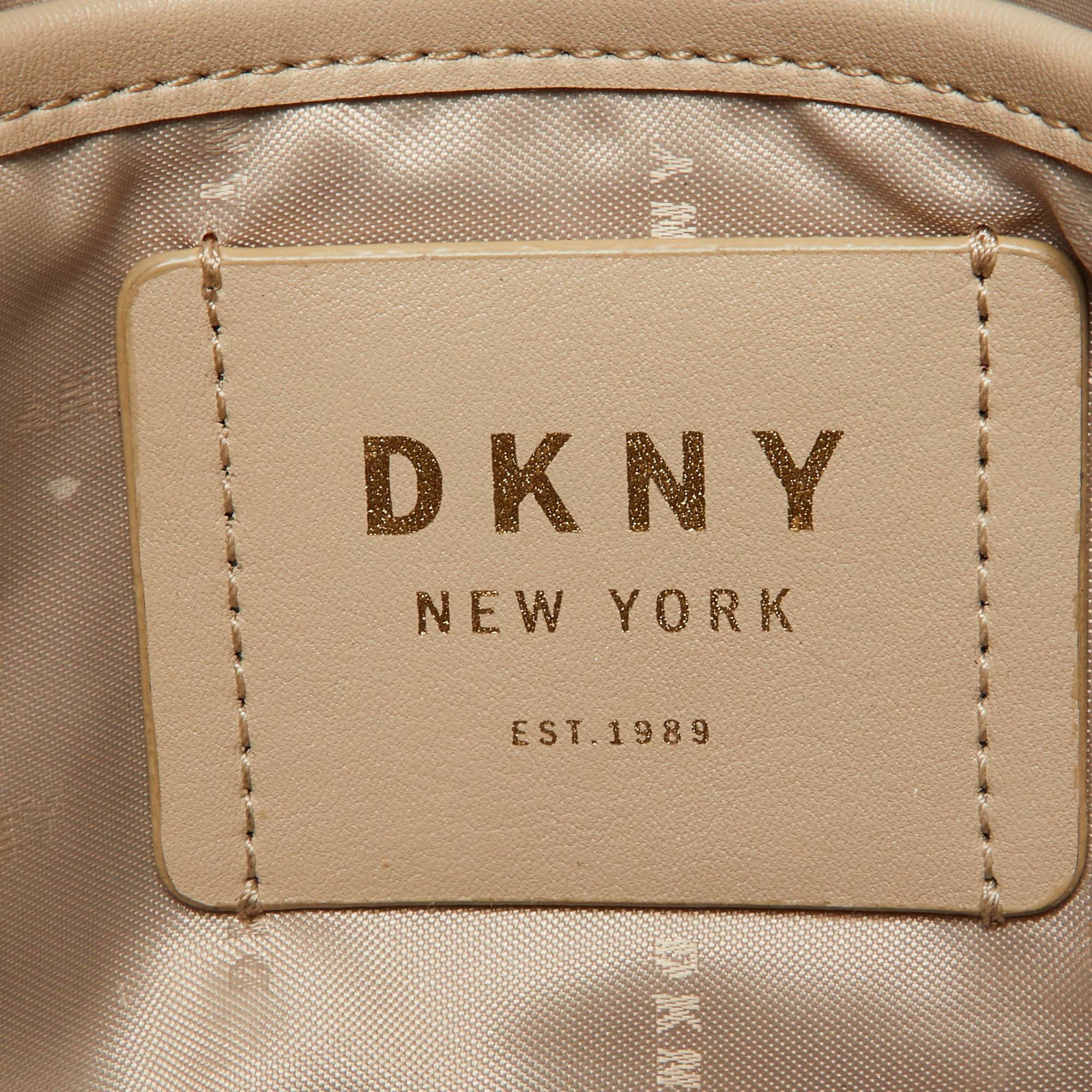 DKNY Tri Color Signature Coated Canvas And Leather Tote