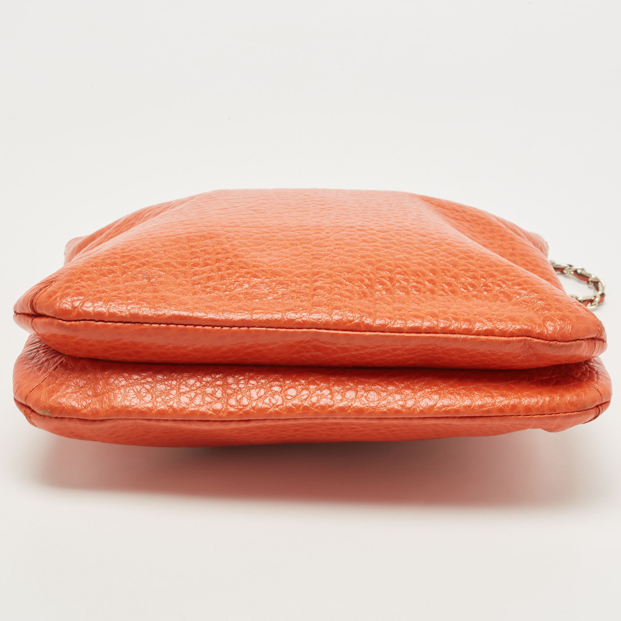 DKNY Orange Leather Chain Shoulder Bag