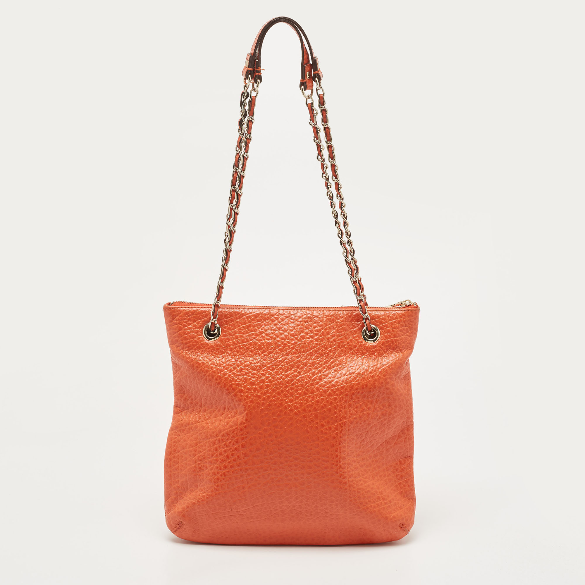 DKNY Orange Leather Chain Shoulder Bag