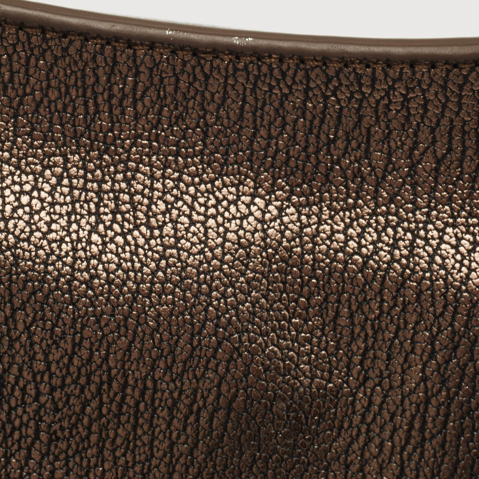 DKNY Metallic Textured Leather Logo Shoulder Bag