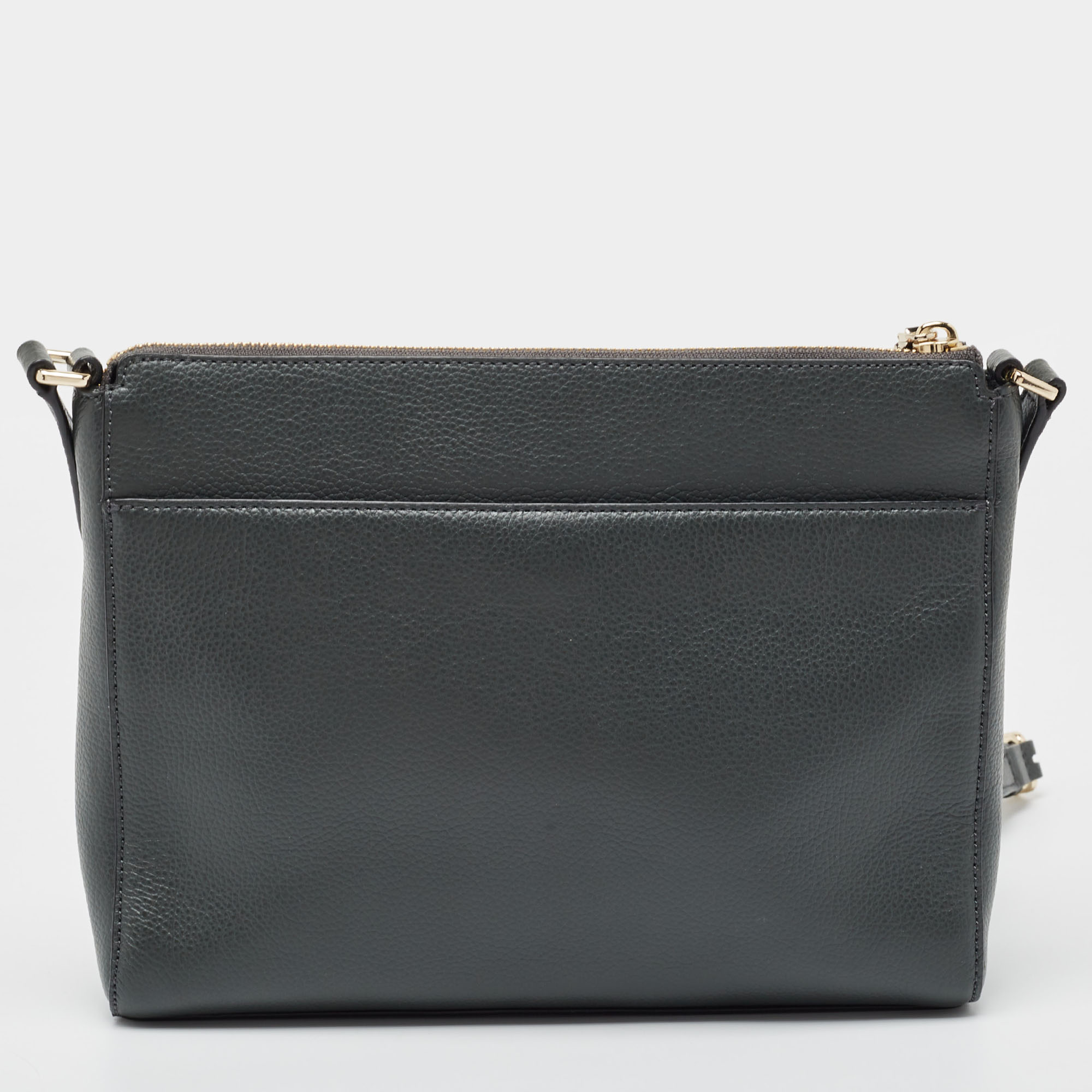 DKNY Dark Grey Leather Ellisa Messenger Bag