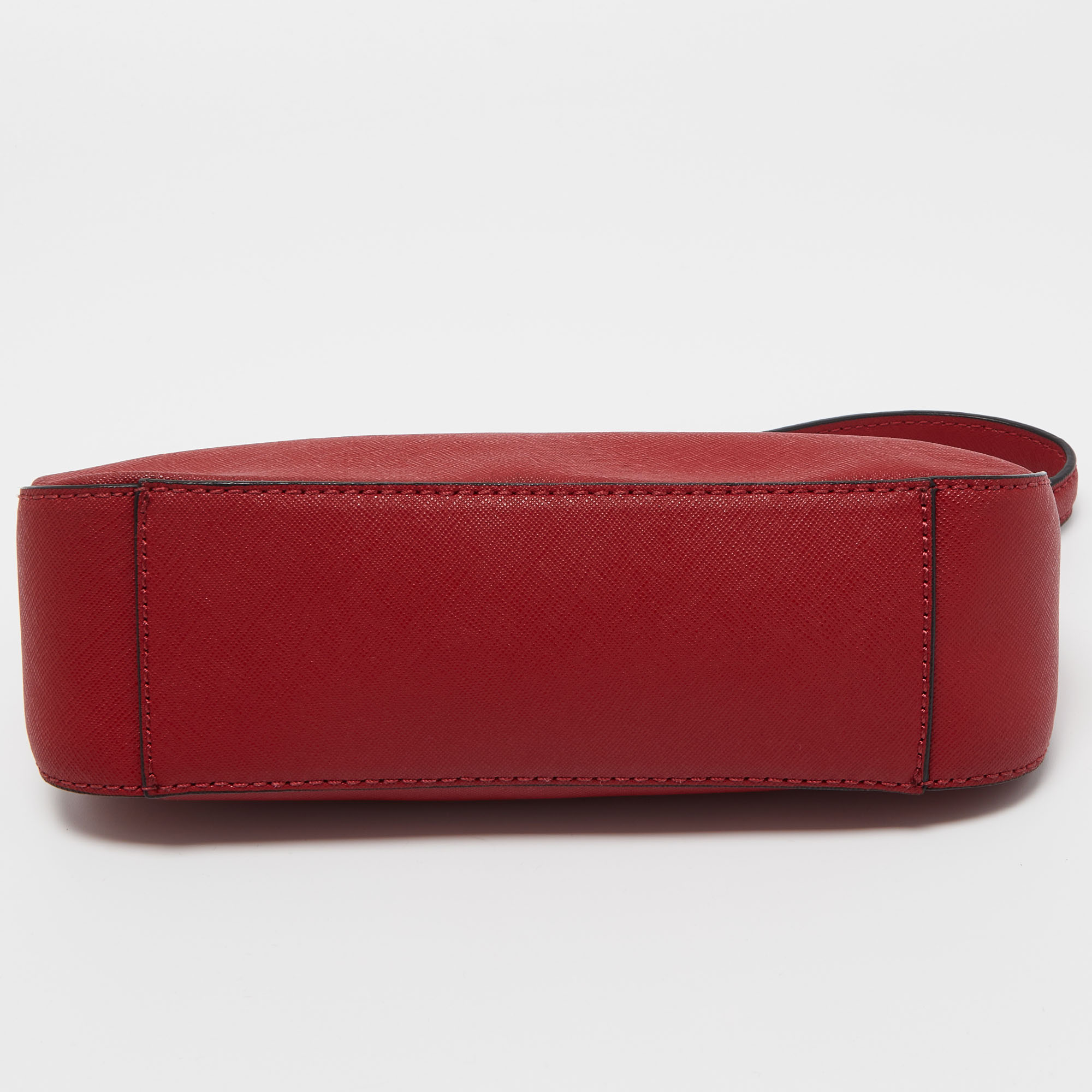 DKNY Red Leather Carol Baguette Bag