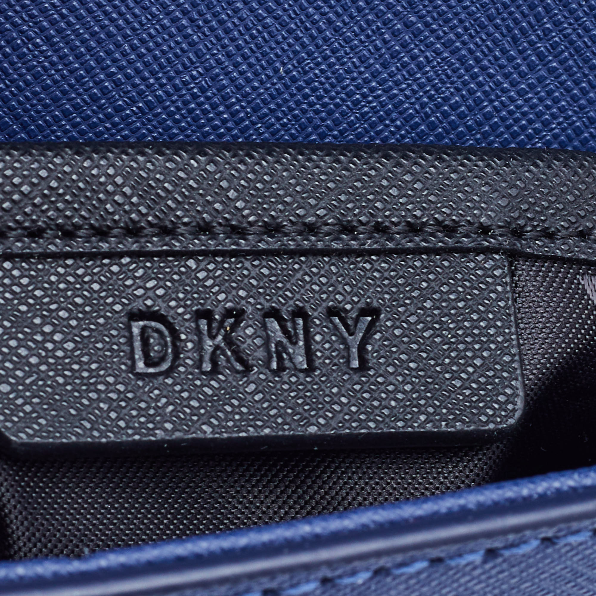 DKNY Blue Saffiano Leather Top Handle Bag