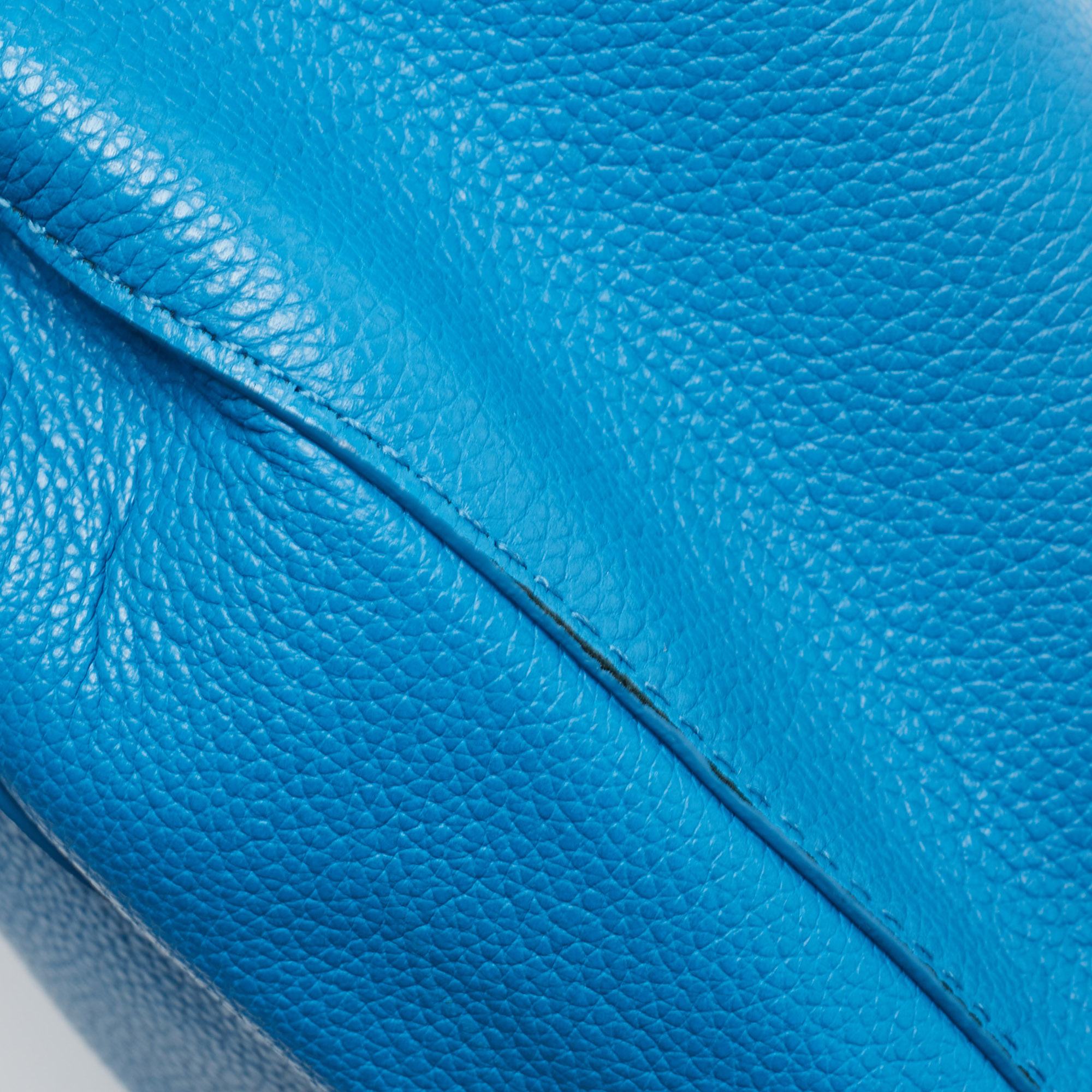 DKNY Blue Leather Buckle Embellished Hobo
