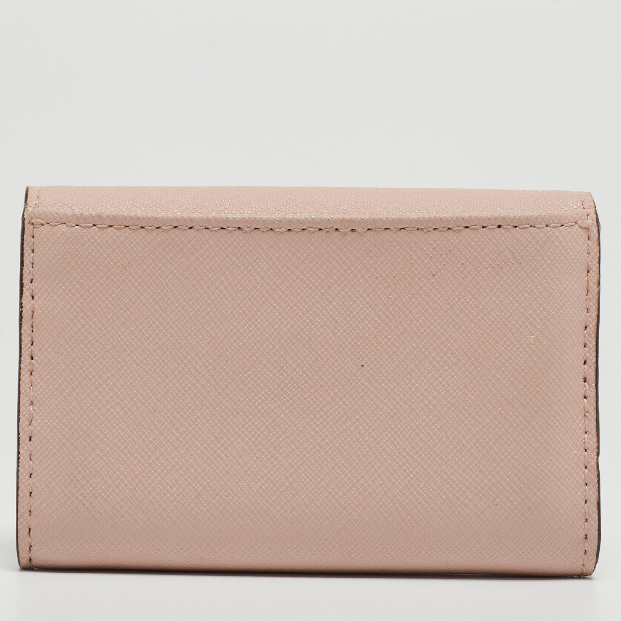 DKNY Pink Saffiano Leather Flap Compact Wallet