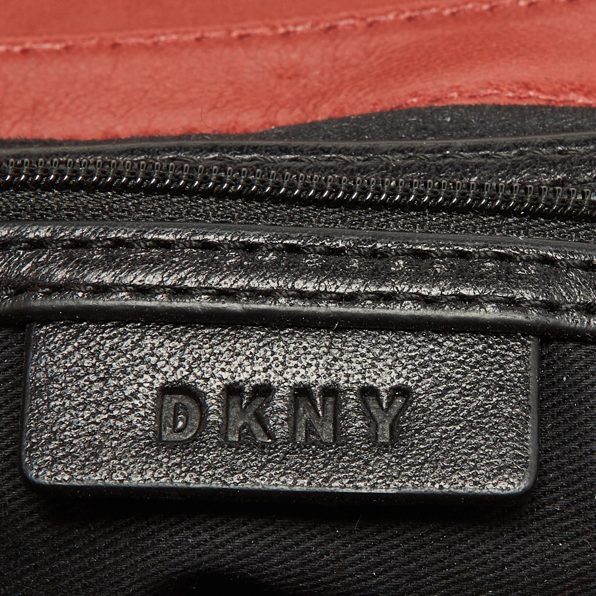 DKNY Brown Brique Quilted Leather Gansevoort Flap Shoulder Bag