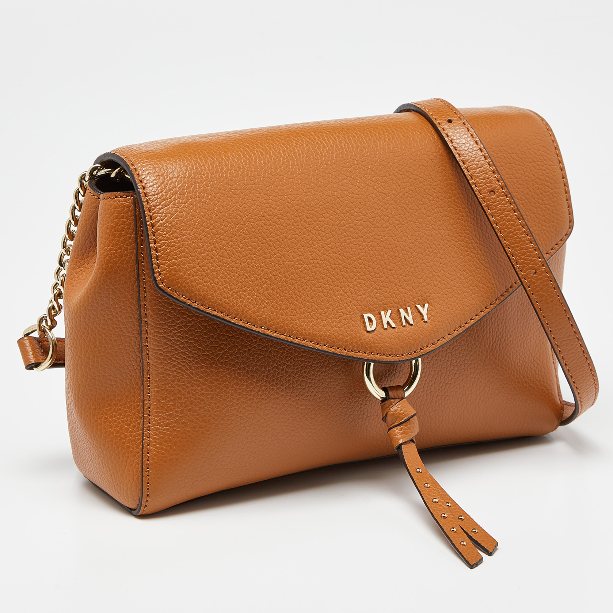DKNY Tan Leather Greenwich Crossbody Bag