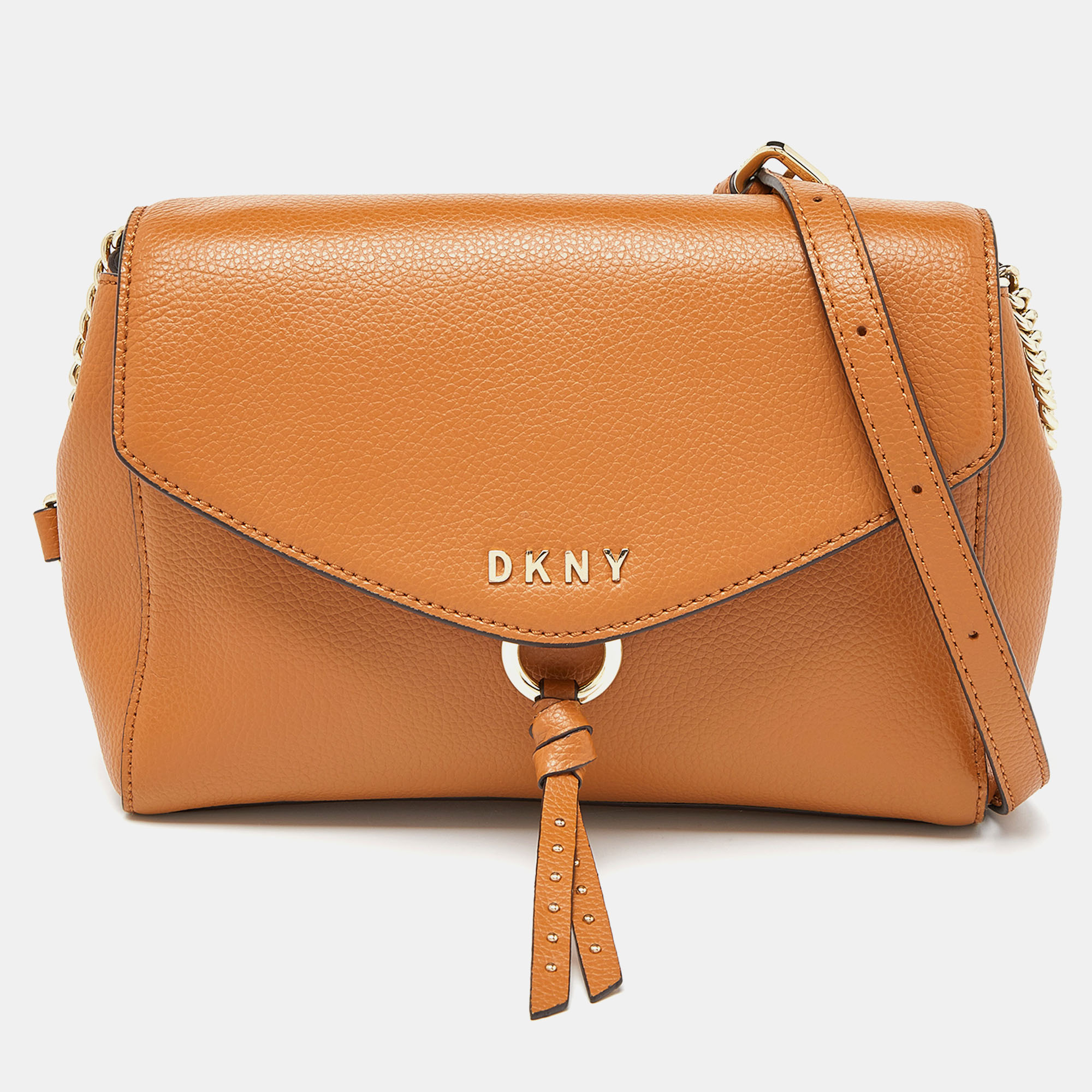 DKNY Tan Leather Greenwich Crossbody Bag