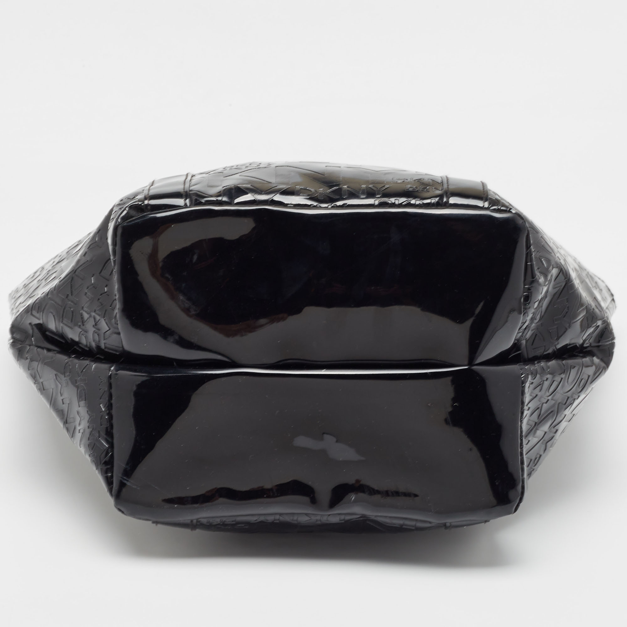DKNY Black PVC Logo Embossed Shopper Tote