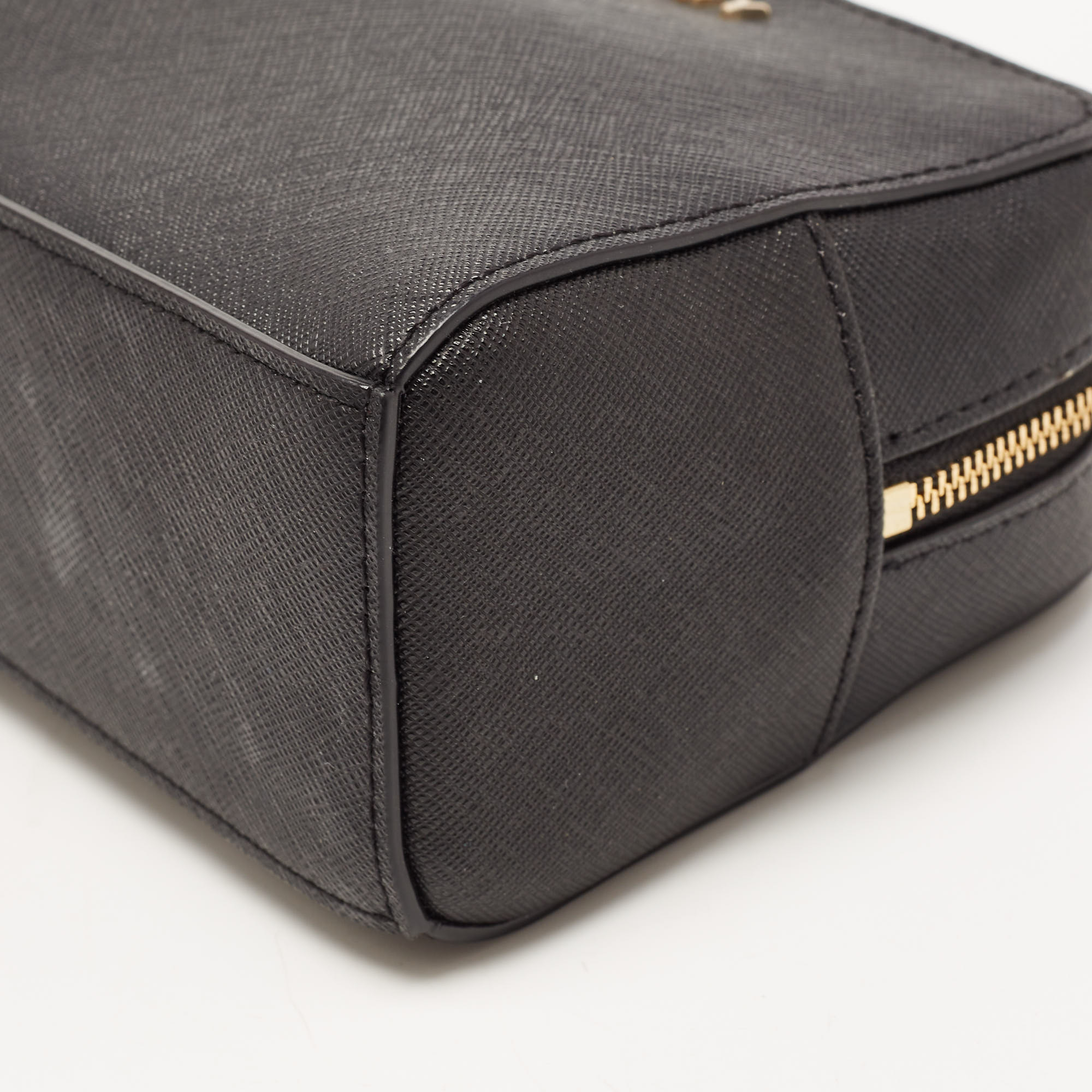 DKNY Black Saffiano Leather Cosmetic Pouch