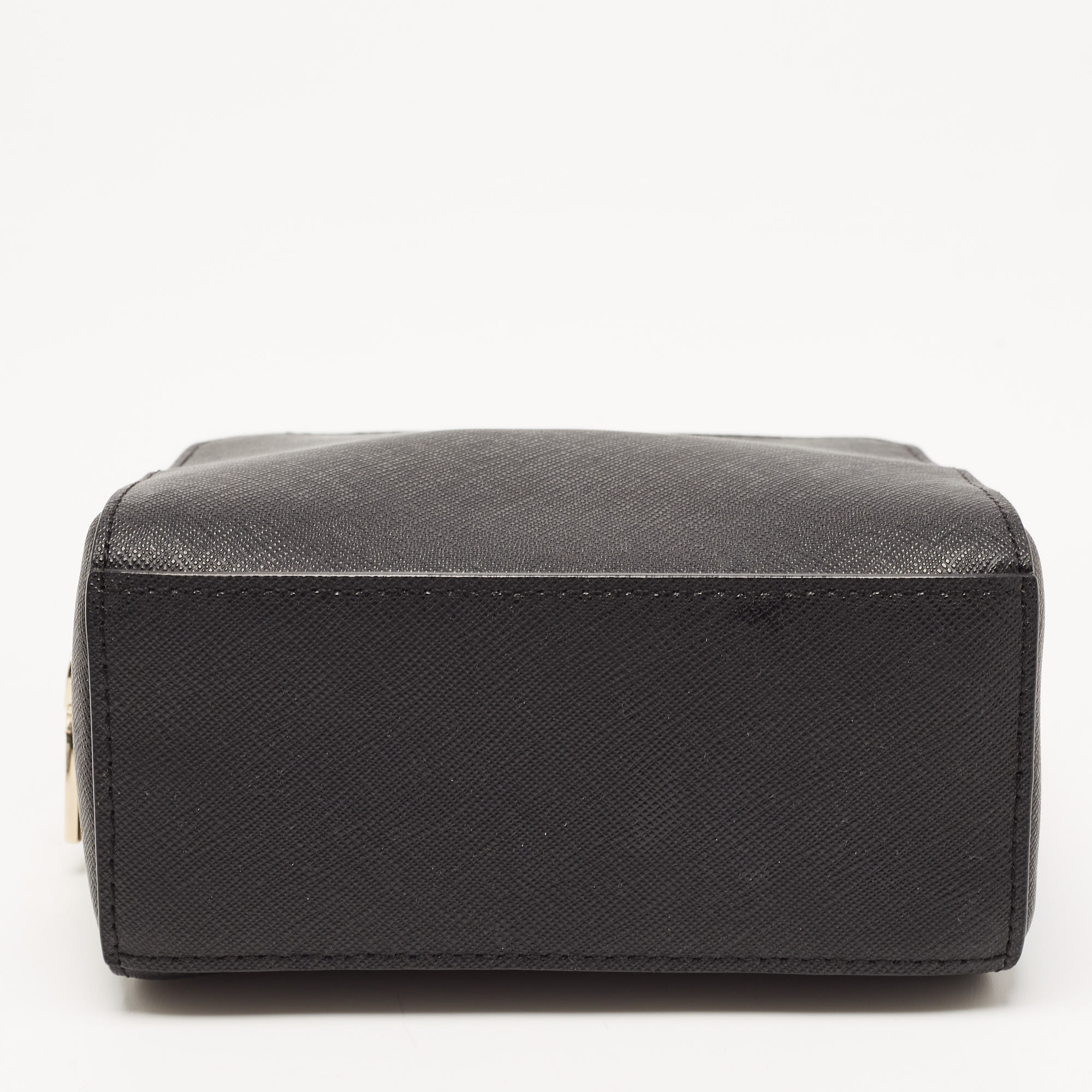 DKNY Black Saffiano Leather Cosmetic Pouch