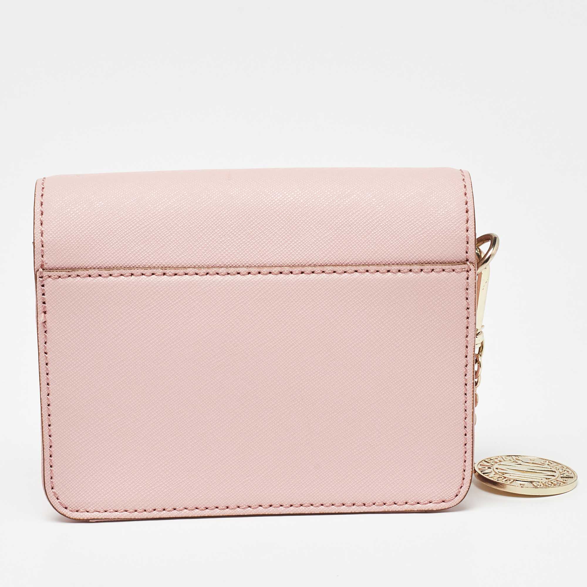DKNY Pink Leather Bryant Park Flap Crossbody Bag