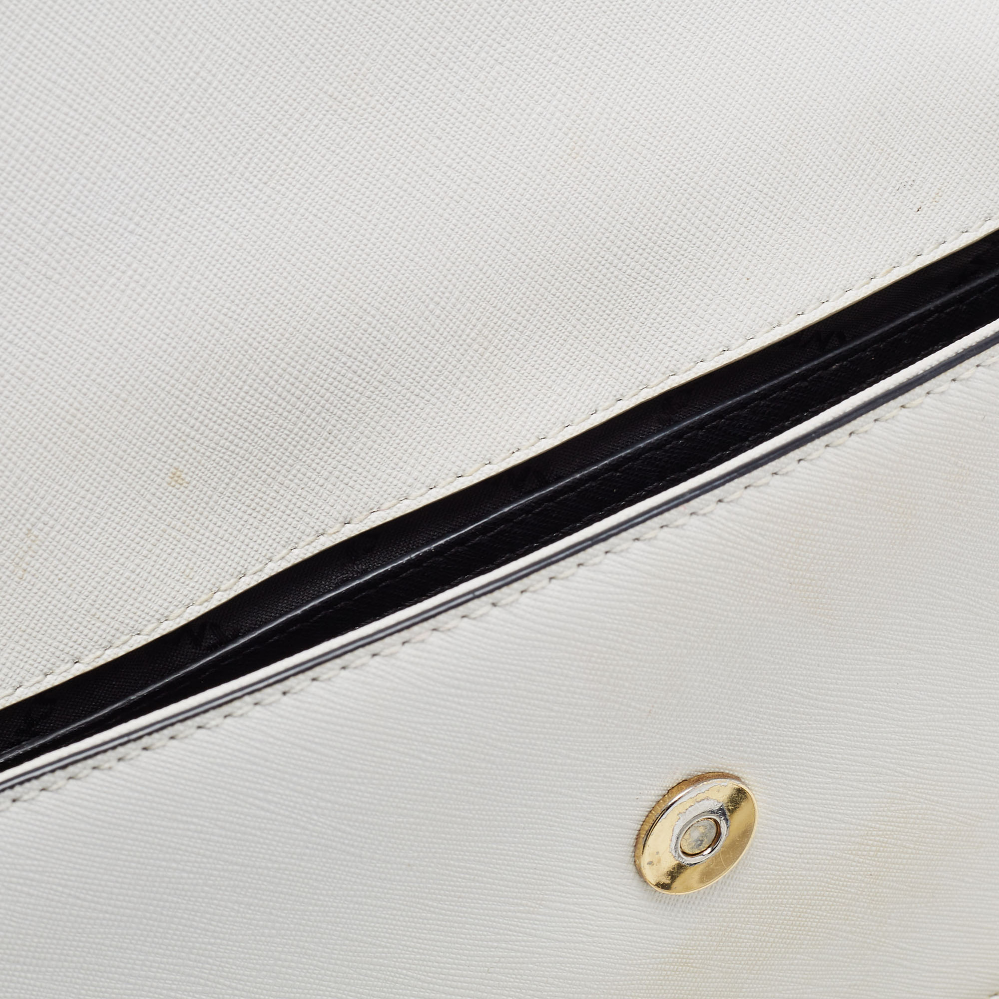 DKNY White Leather Bryant Park Flap Crossbody Bag
