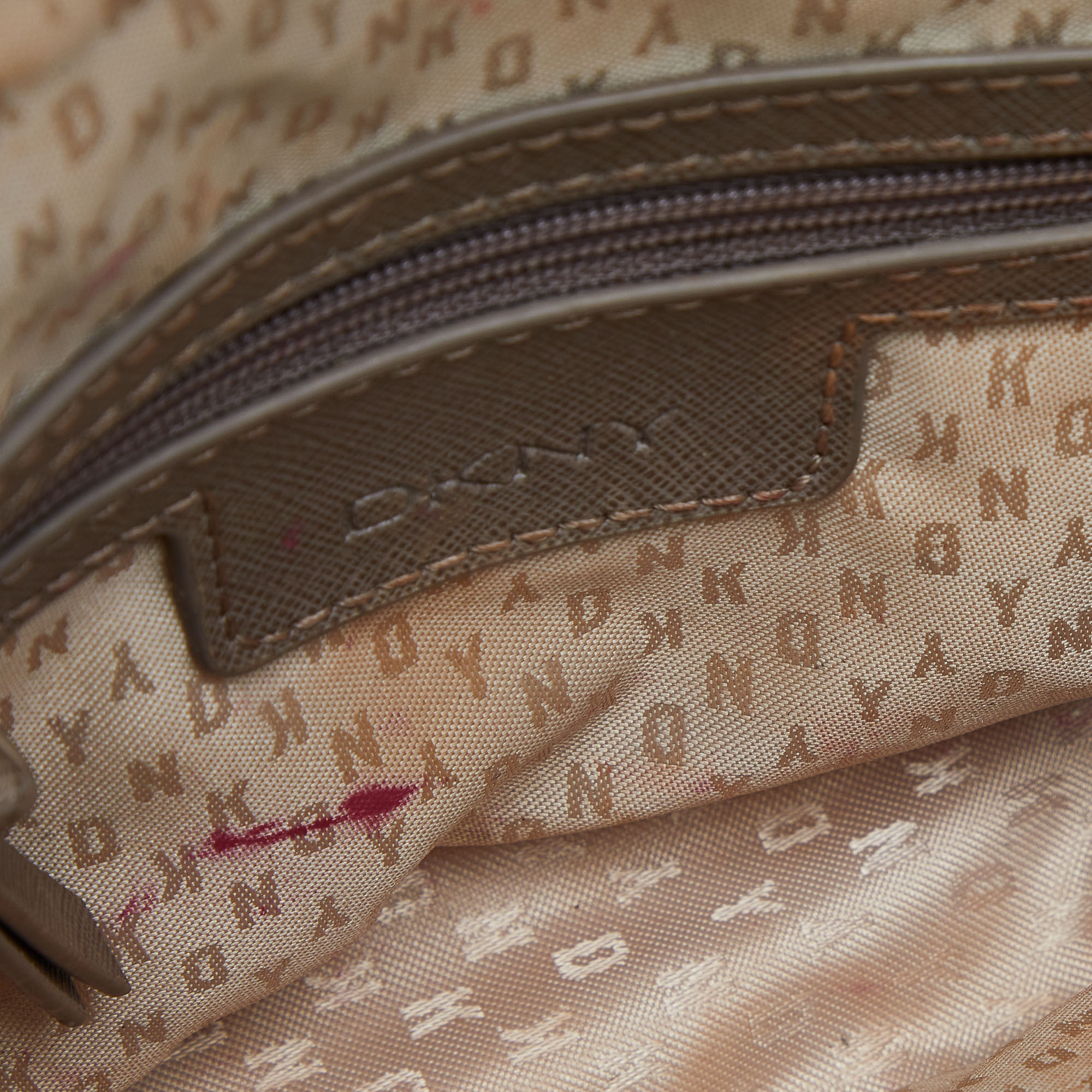 DKNY Beige/Pink Leather Bryant Park Flap Crossbody Bag