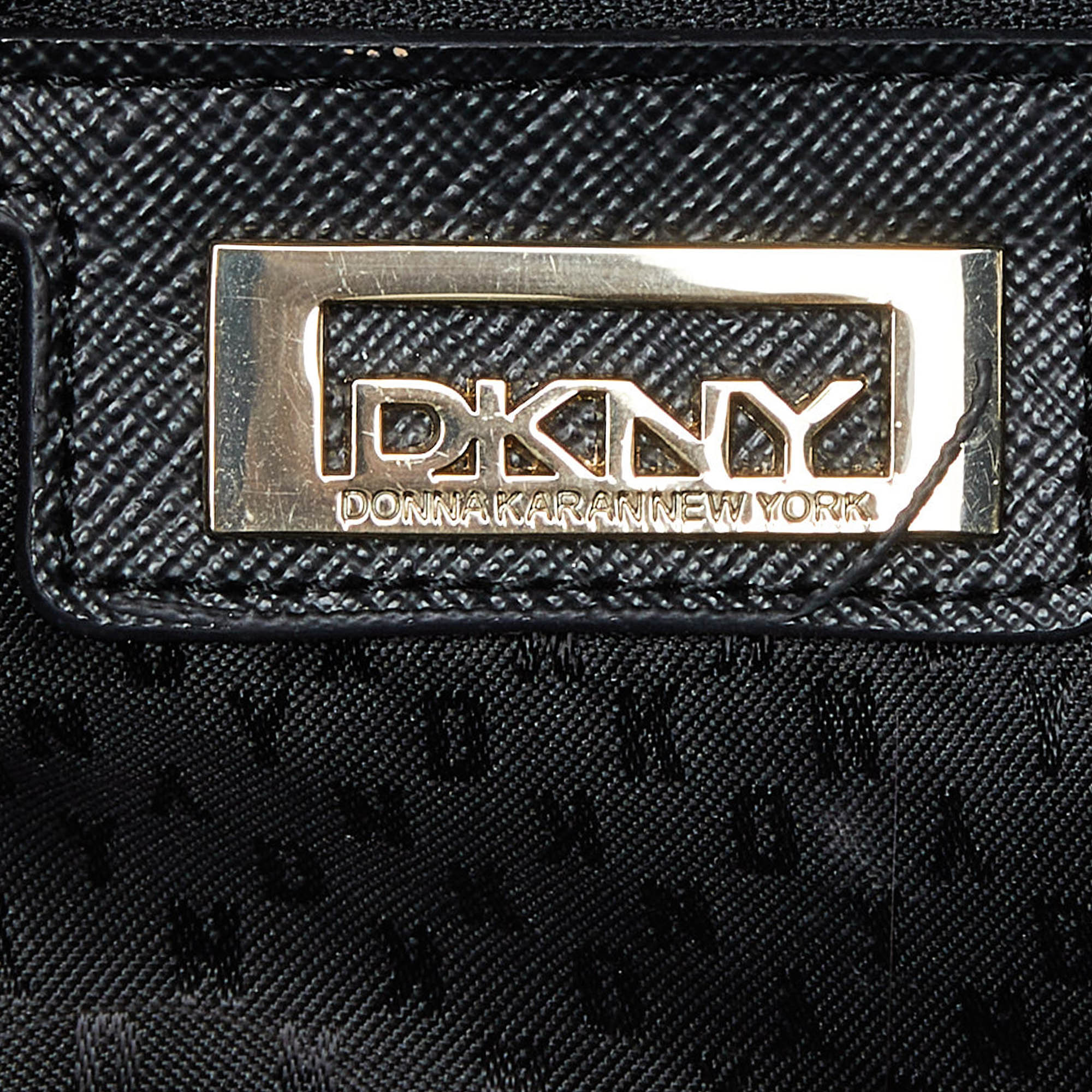 DKNY Black Quilted Leather Chain Tote