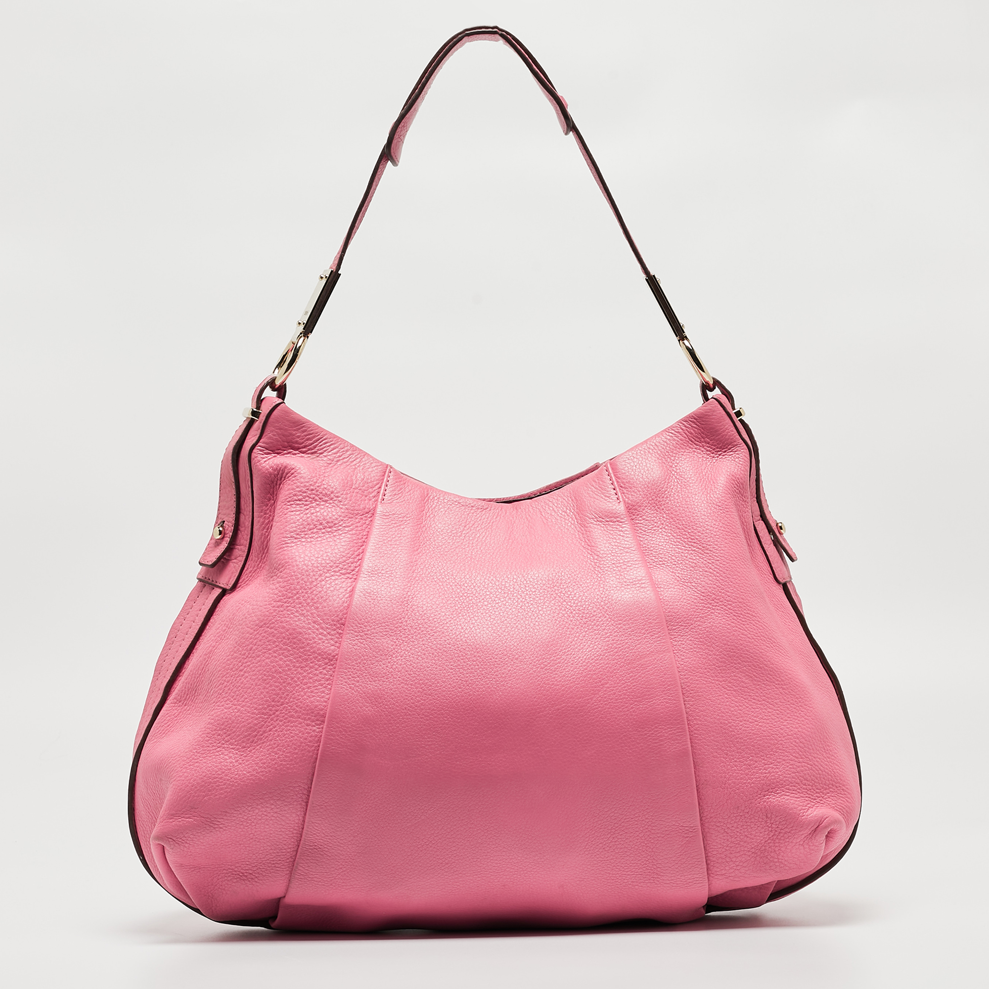 DKNY Pink Leather Pleated Hobo