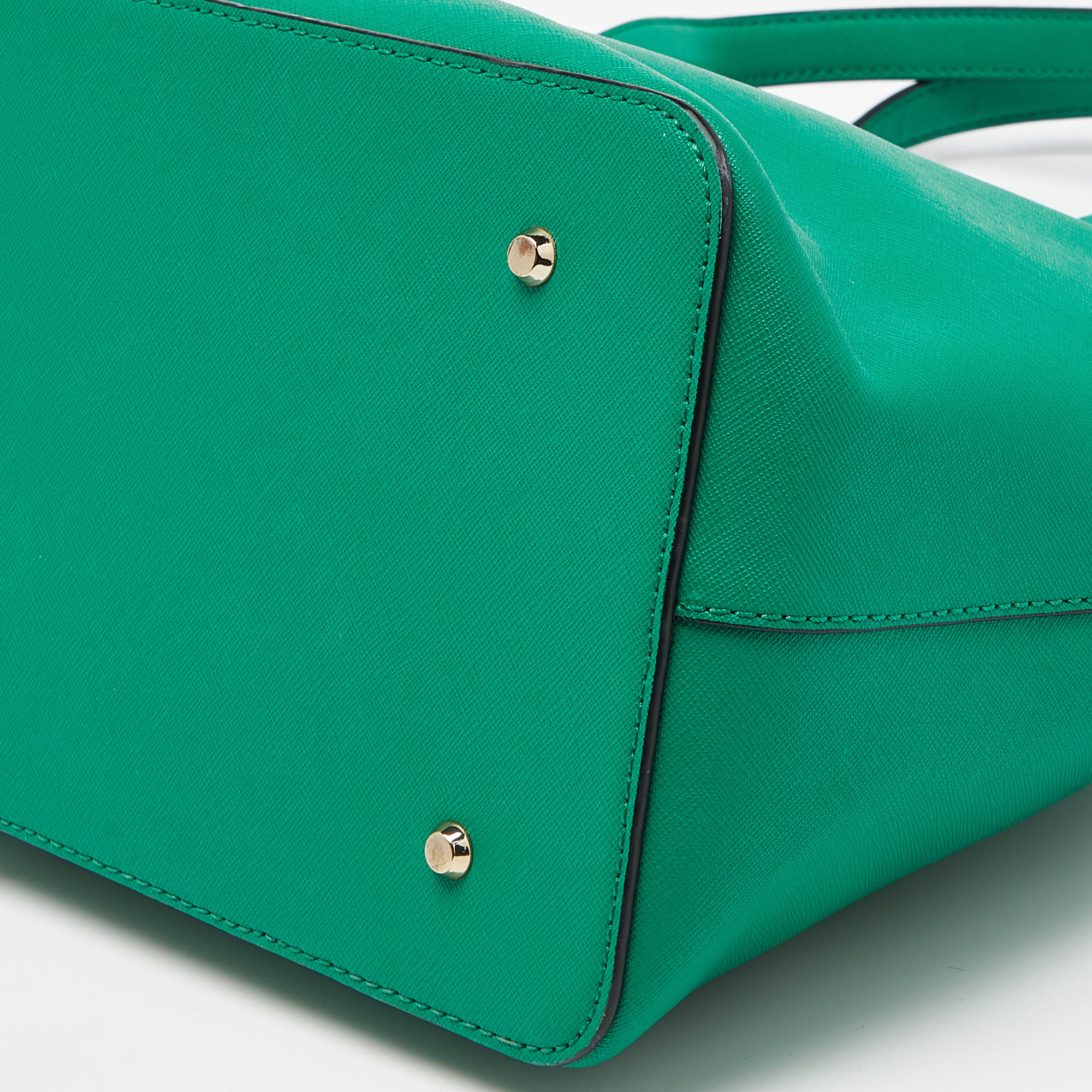 DKNY Green Leather Bryant Park Double Zip Tote