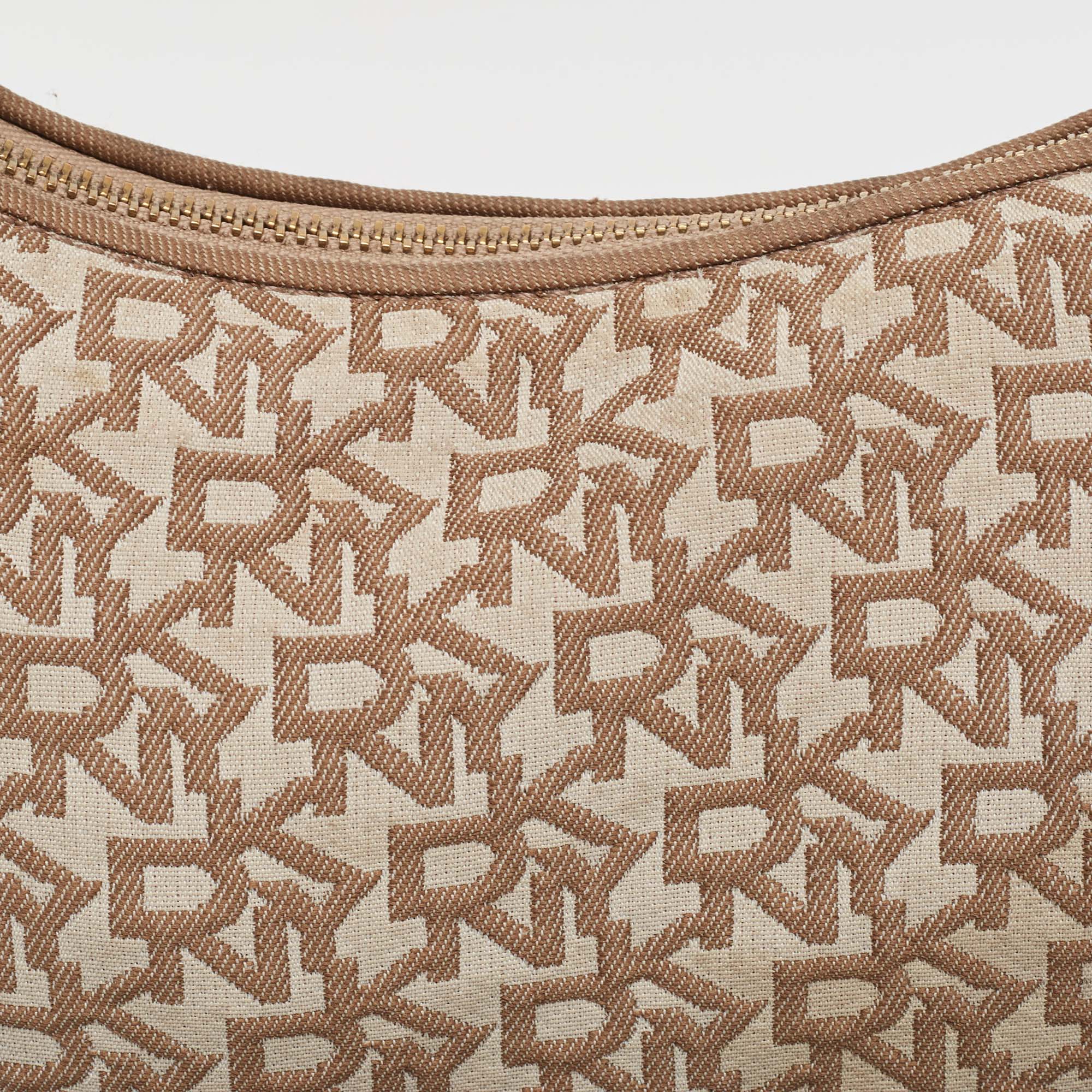 DKNY Brown/Beige Signature Canvas Shoulder Bag
