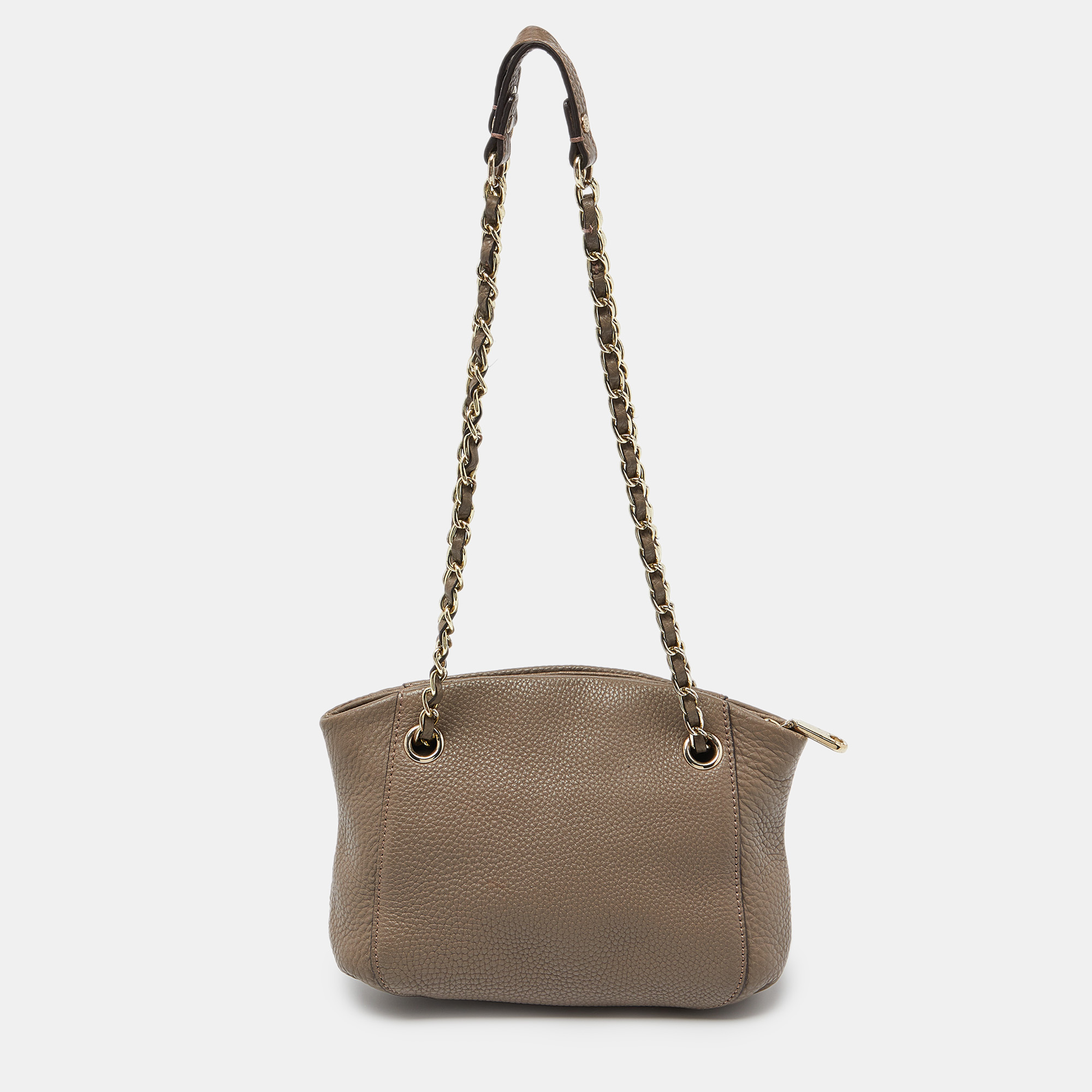 DKNY Beige Leather Chain Shoulder Bag