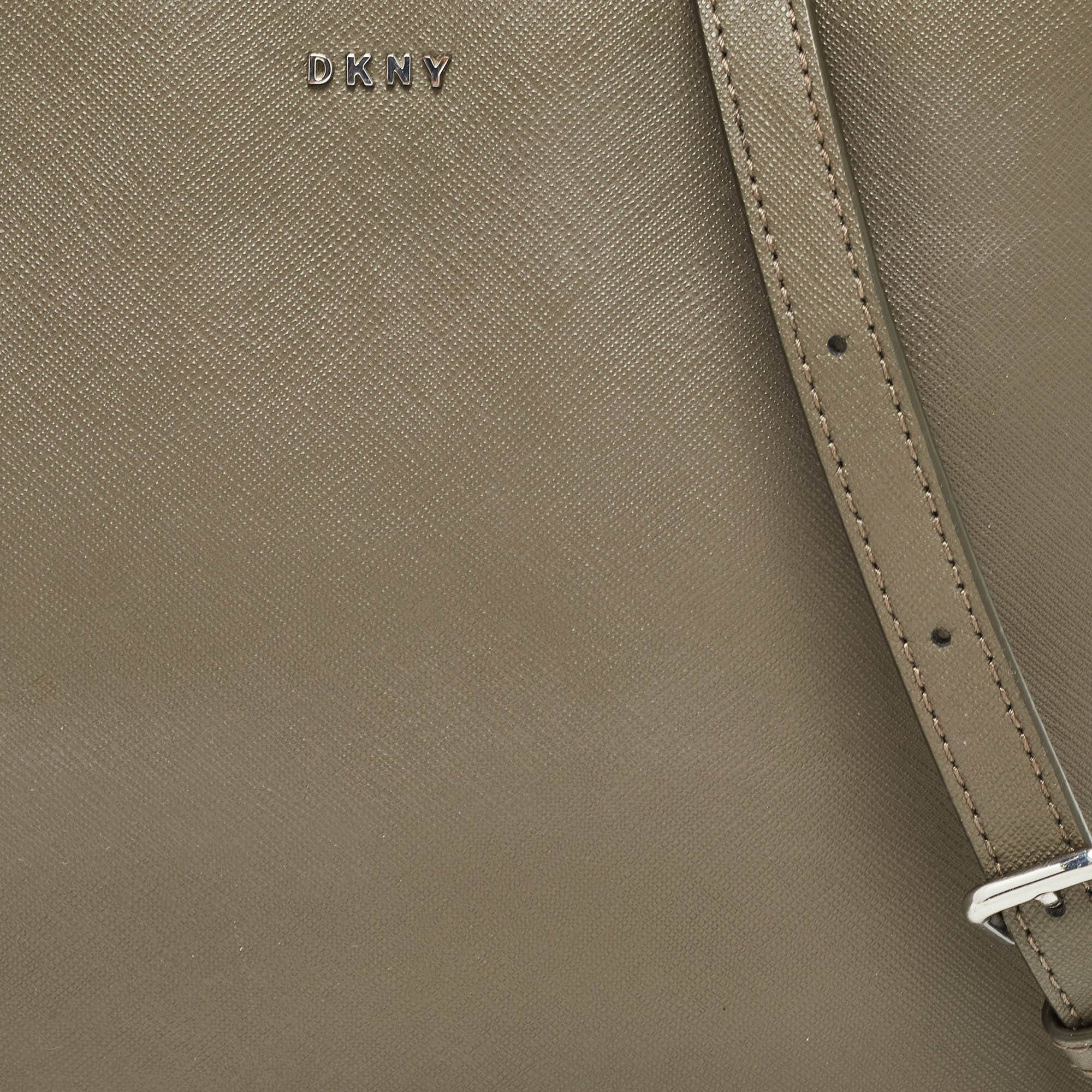 DKNY Beige Leather Bryant Bucket Bag