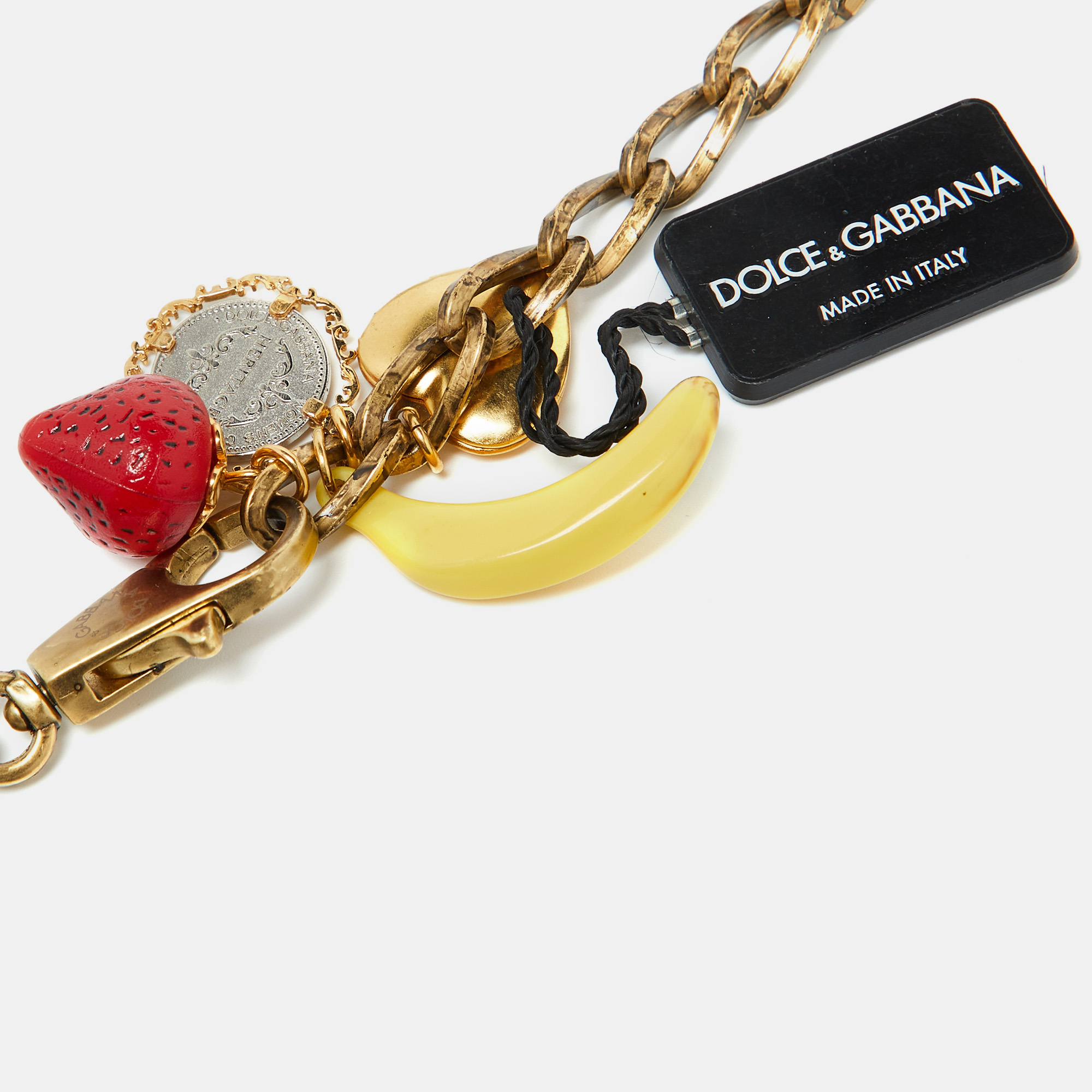 Dolce & Gabbana Two Tone Heritage Charms Chain Belt