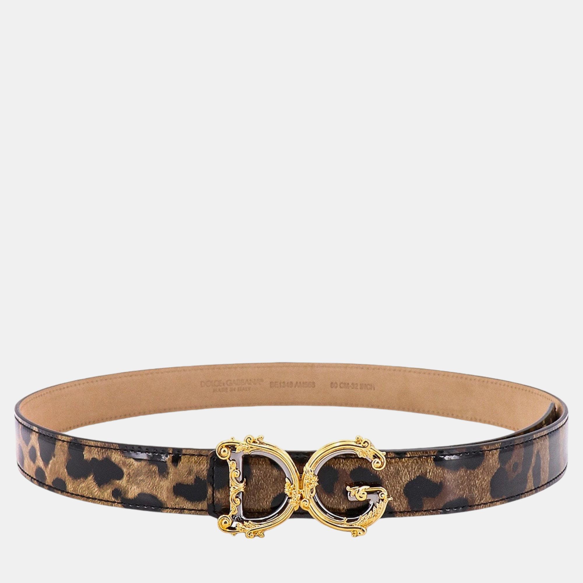 Dolce & Gabbana Brown Leather Buckle Belt