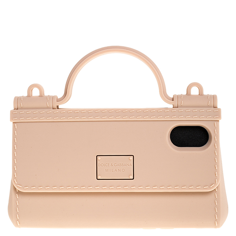 Dolce & Gabbana Peach Rubber Sicily iPhone X - XS Chain Case female Pink