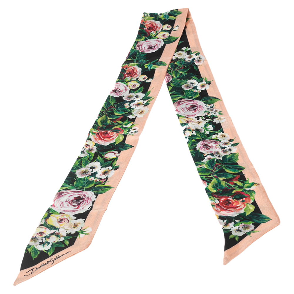 Dolce & Gabbana Multicolored Floral Printed Silk Twilly, Multicolor
Dolce & Gabbana Multicolored Floral Printed Silk Twilly, Multicolor