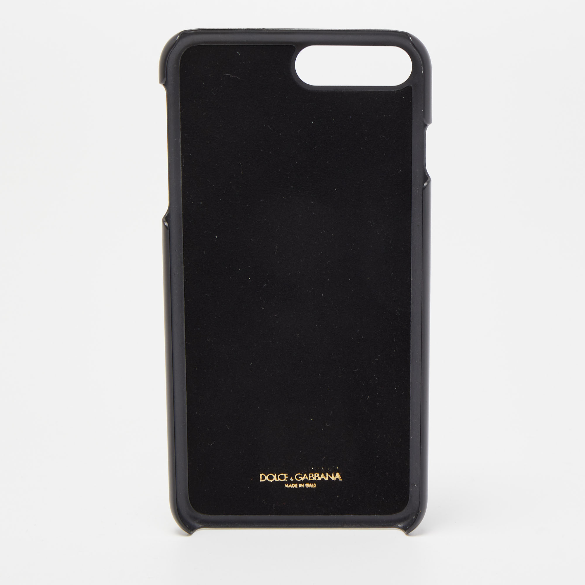 Dolce & Gabbana Black Polkadot Crystal Embellished Leather IPhone 7 Plus Case