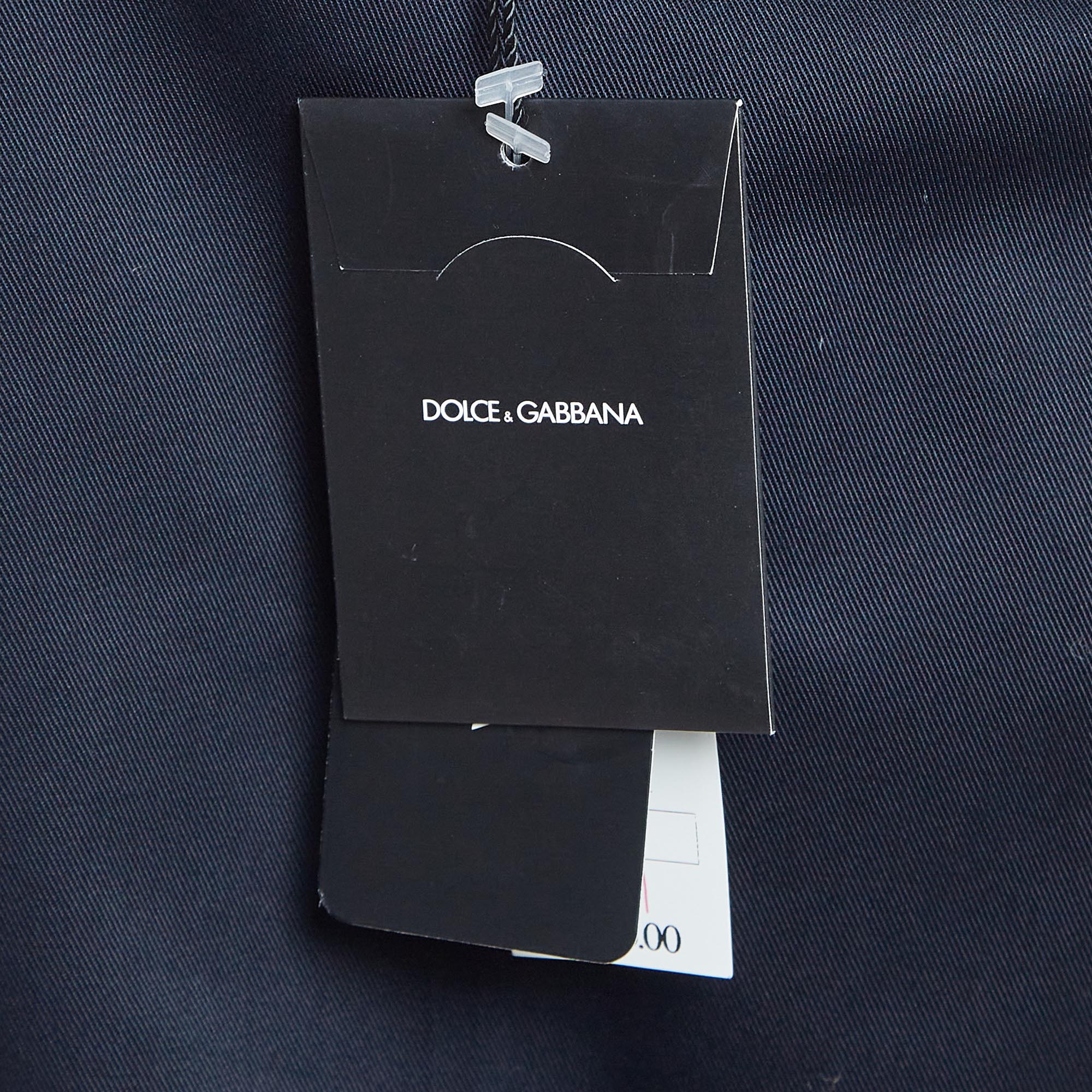 Dolce & Gabbana Navy Blue Gabardine Cropped Trousers S