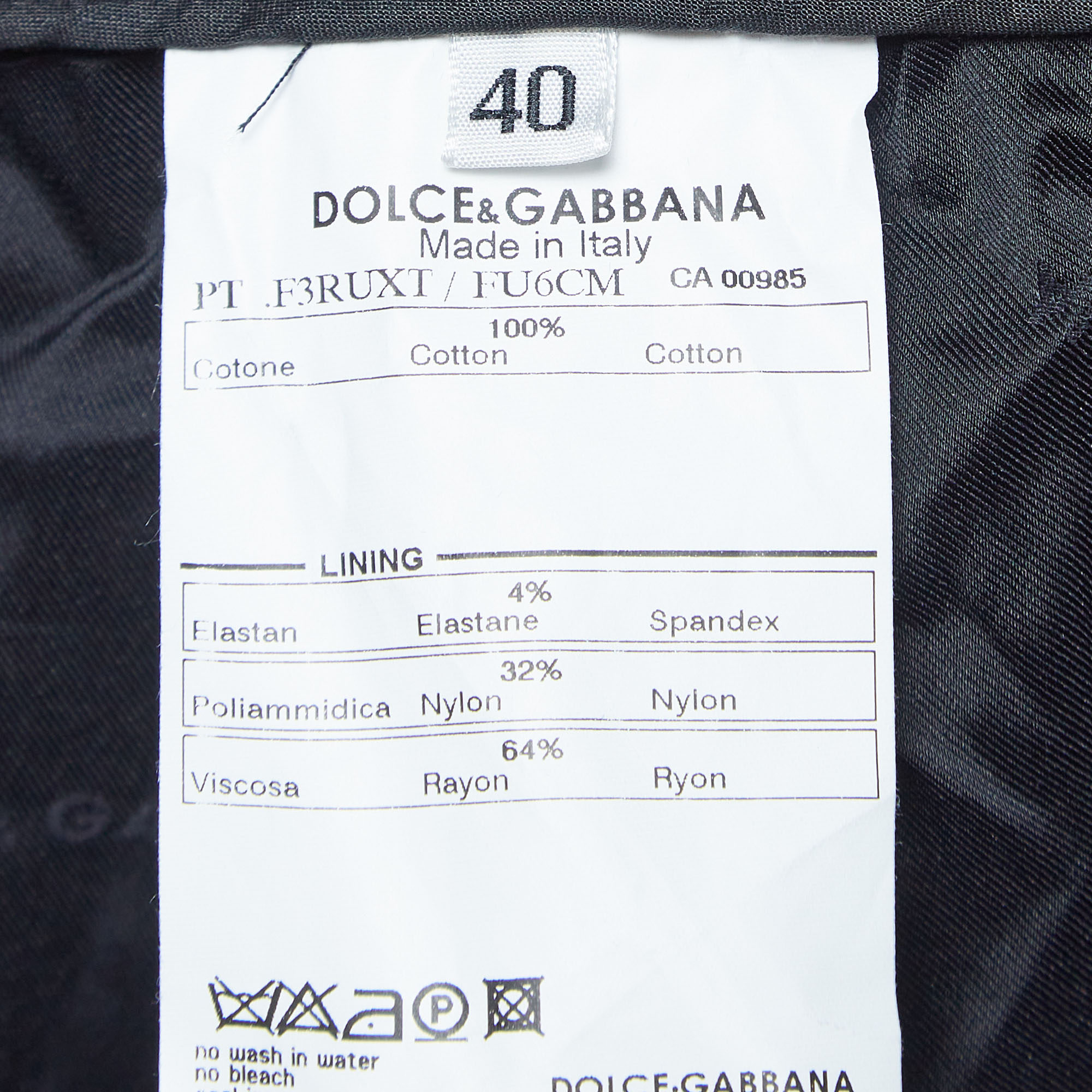 Dolce & Gabbana Navy Blue Gabardine Cropped Trousers S