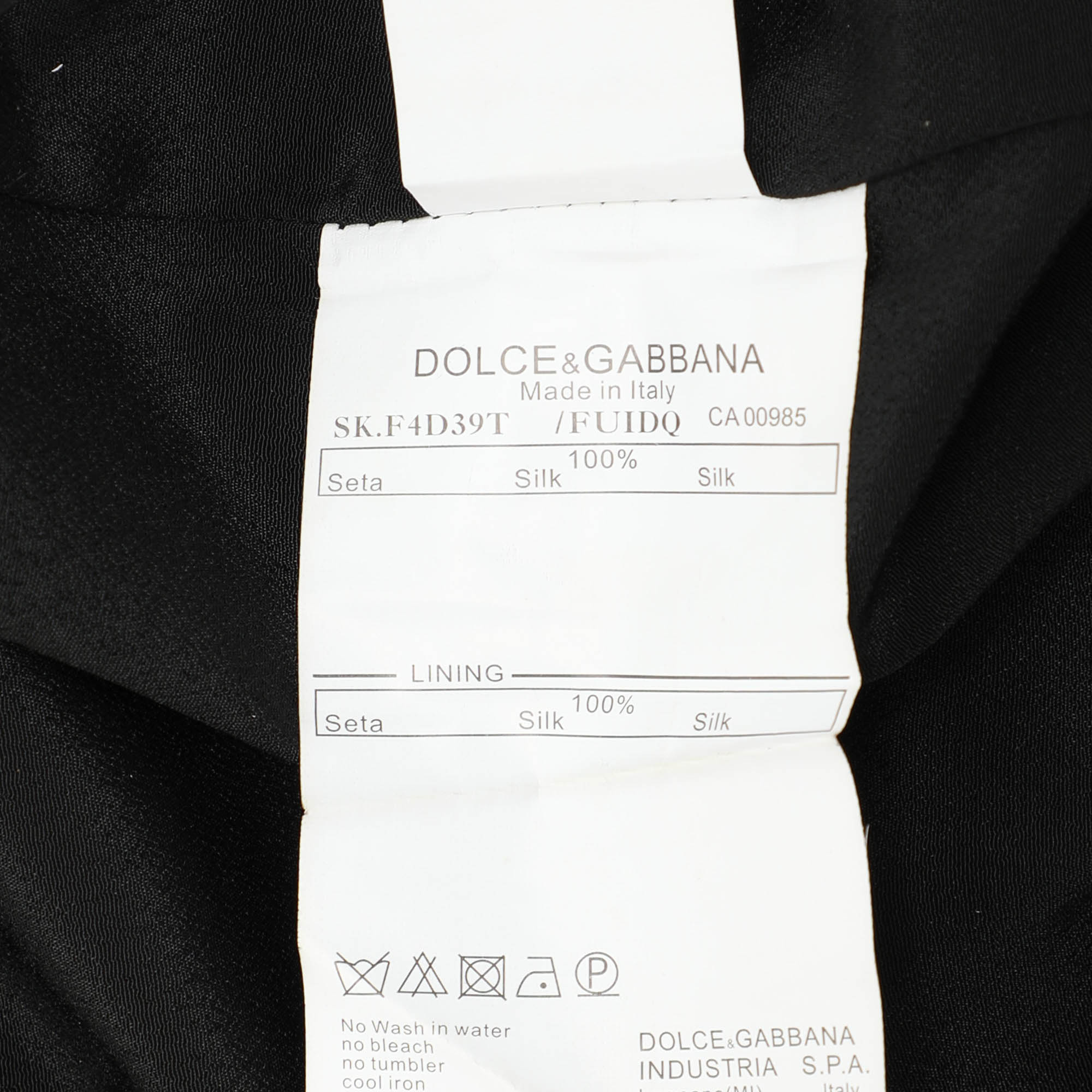 Dolce & Gabbana Black Silk Bow Midi Skirt M