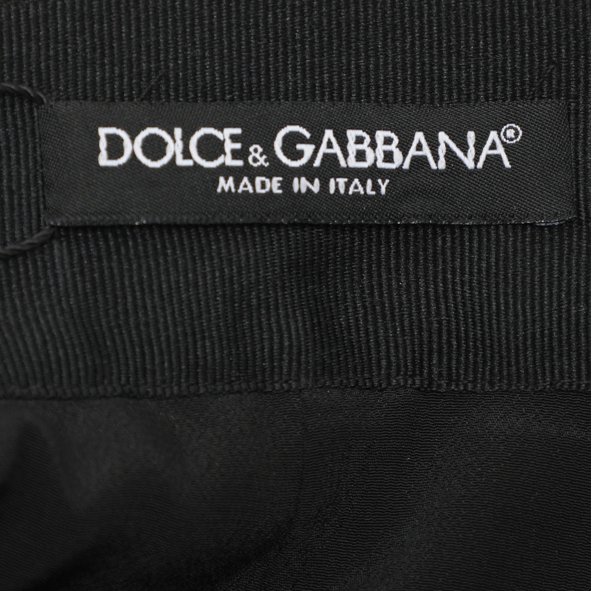 Dolce & Gabbana Black Silk Bow Midi Skirt M