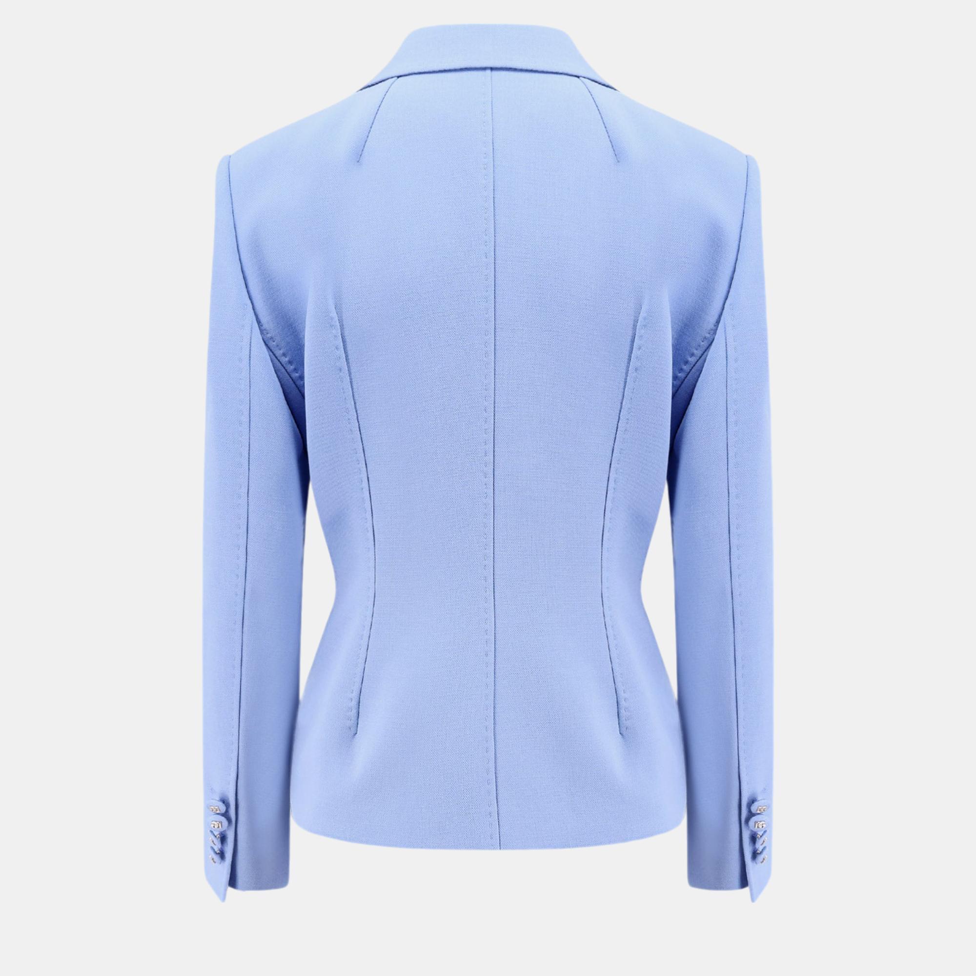 Dolce & Gabbana Blue Virgin Wool Blazer IT 46