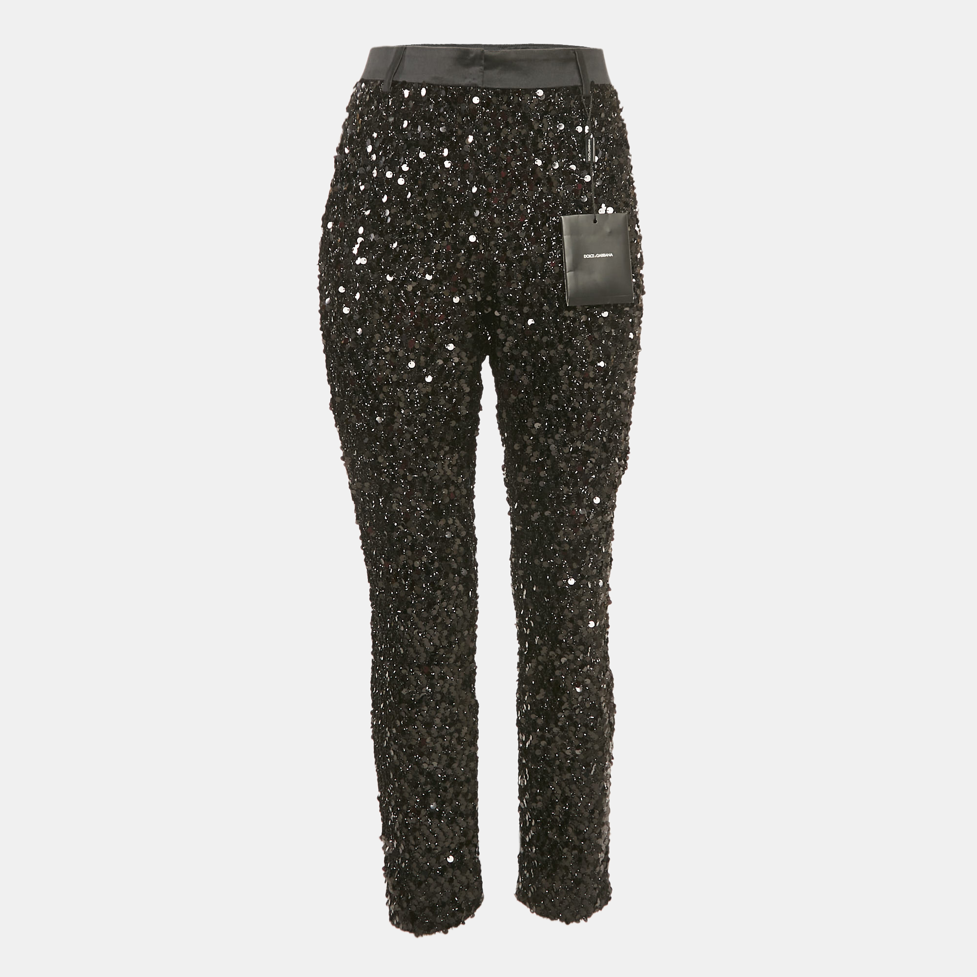 Dolce & Gabbana Black Sequin Trousers M