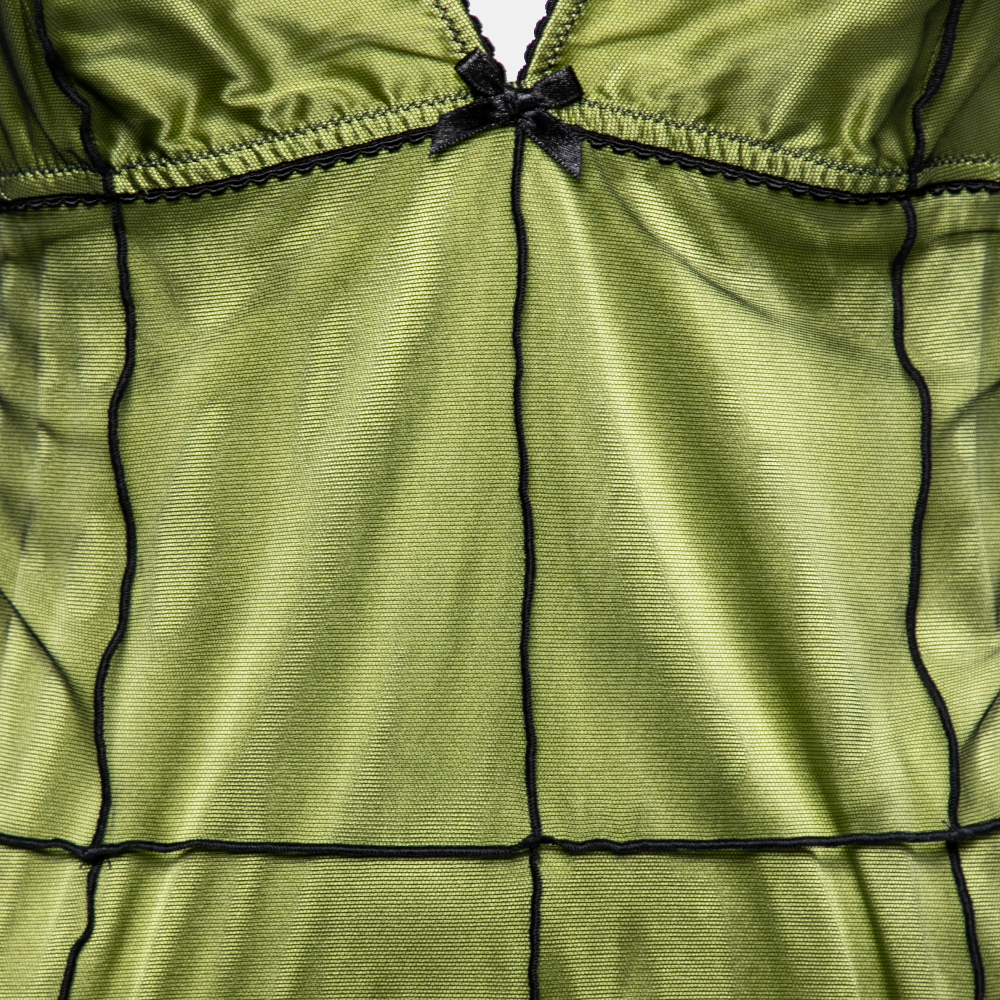 Dolce & Gabbana Underwear Green Silk & Tulle Sleeveless Camisole XL