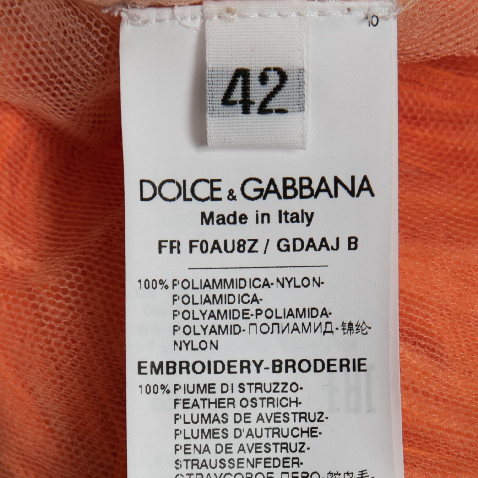 Dolce & Gabbana Multicolor Ostrich Feather Coat M