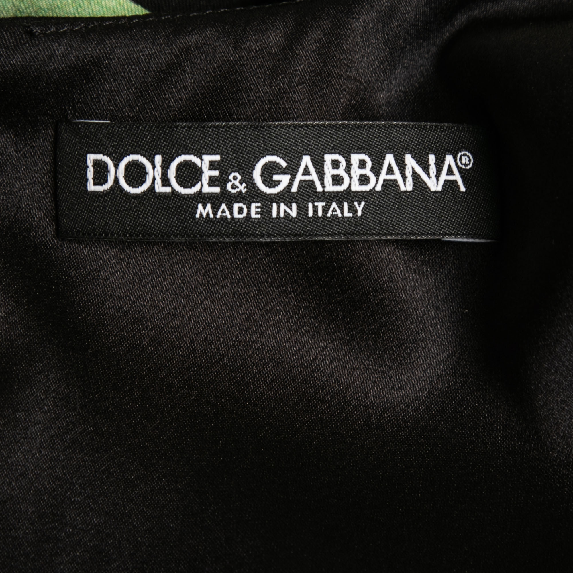 Dolce & Gabbana Black Floral Printed Silk Long Sleeve Dress M