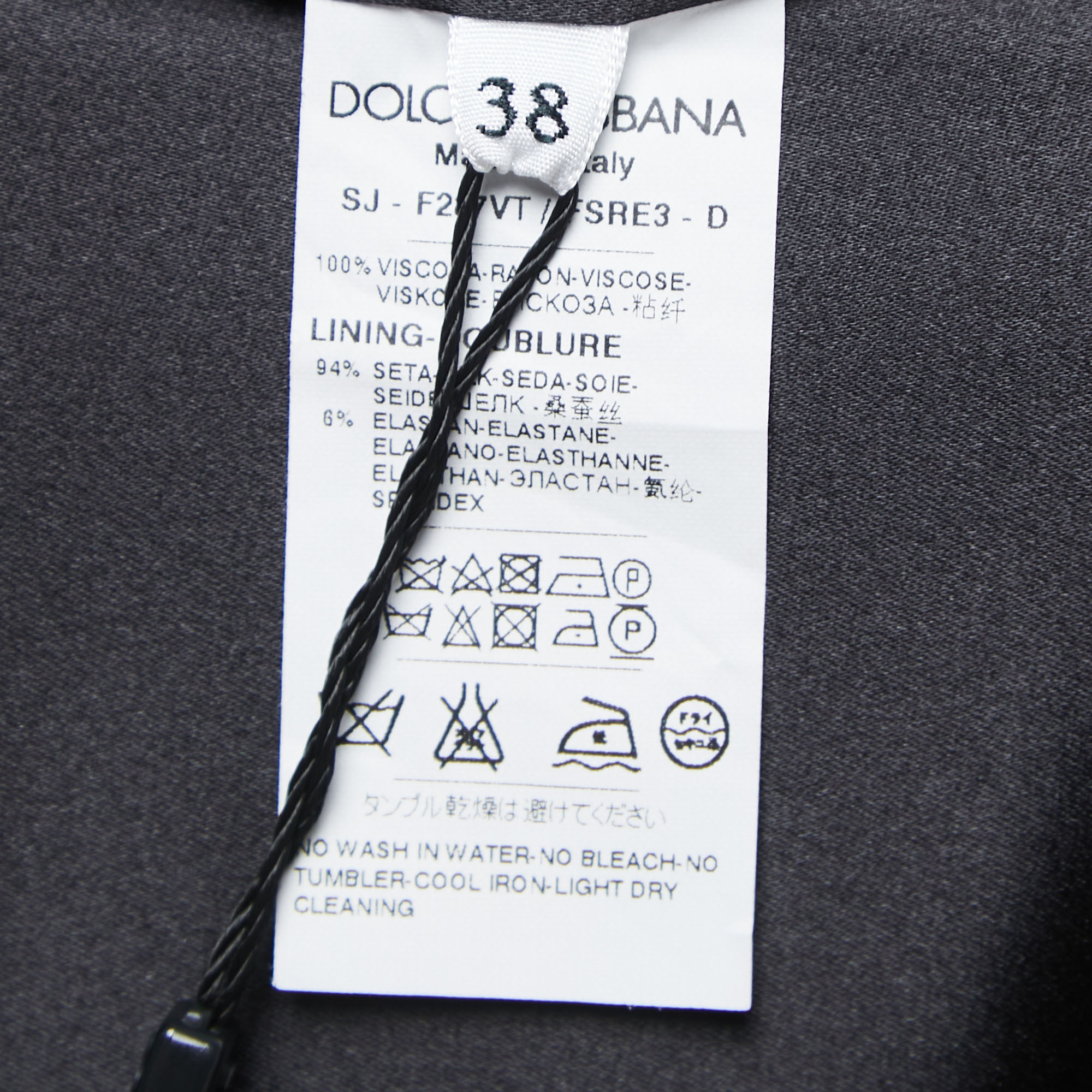 Dolce & Gabbana Black Daisy Print Crepe Double Breasted Blazer S