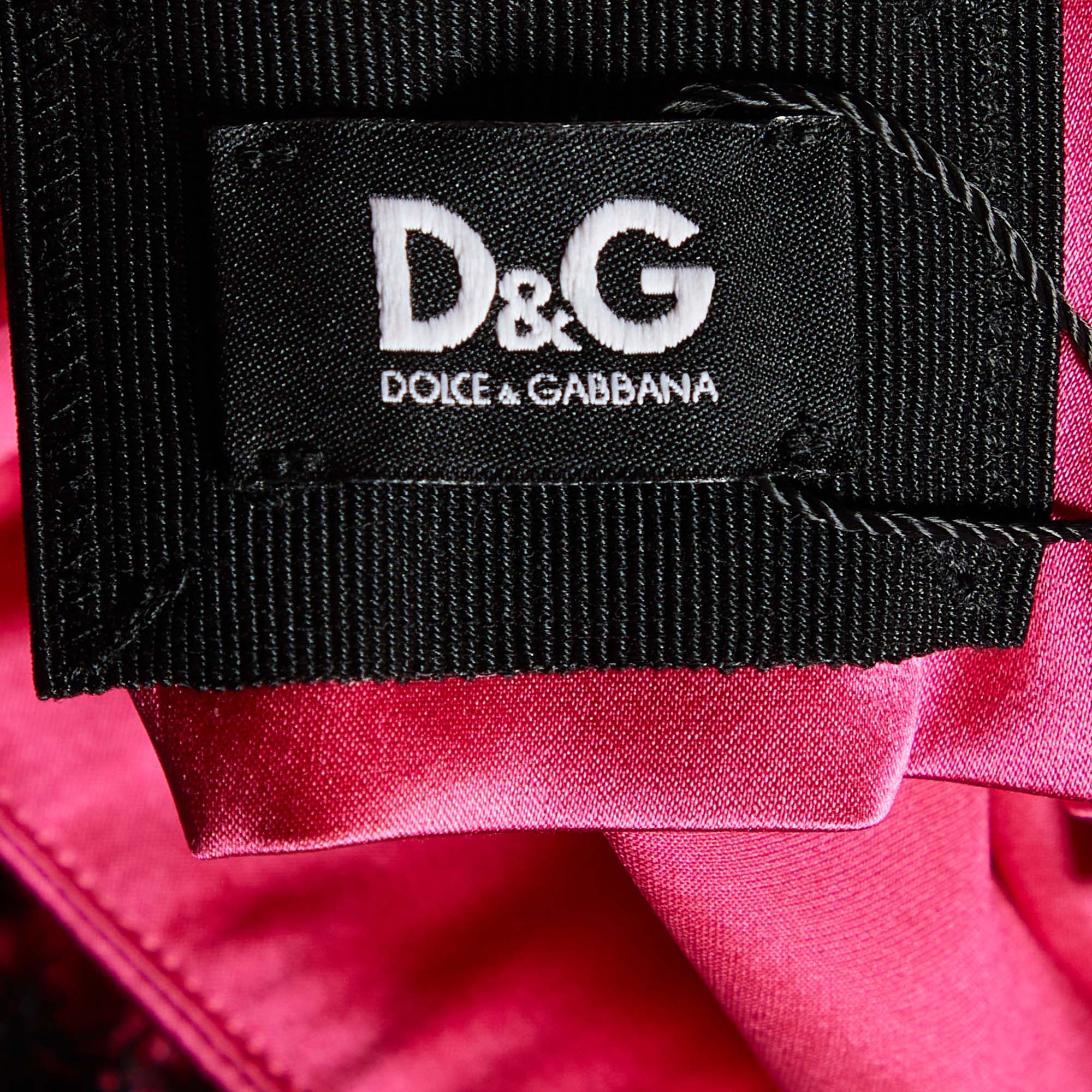 D&G Fuschia Pink Silk Satin & Lace Camisole L