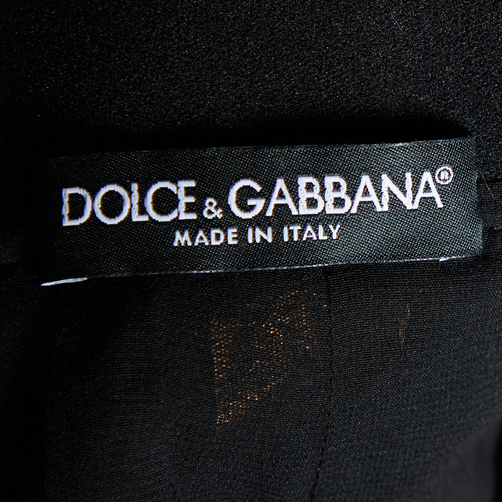 Dolce & Gabbana Black & Brown Lurex Silk Fringed Skirt L