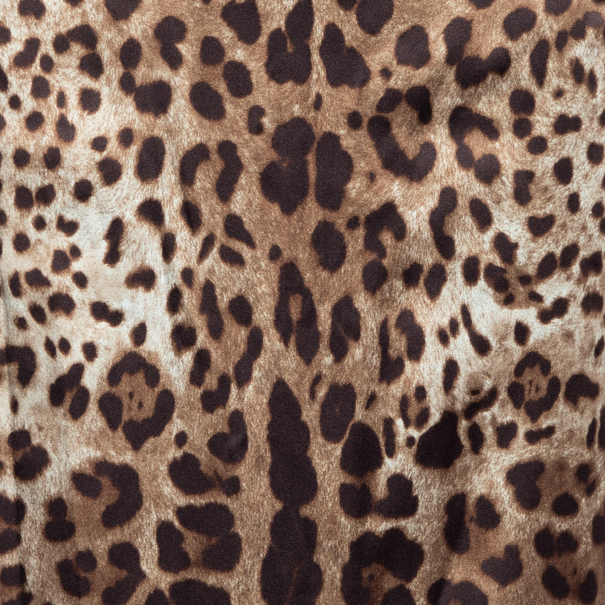 Dolce & Gabbana Brown Animal Printed Silk Satin Maxi Skirt M