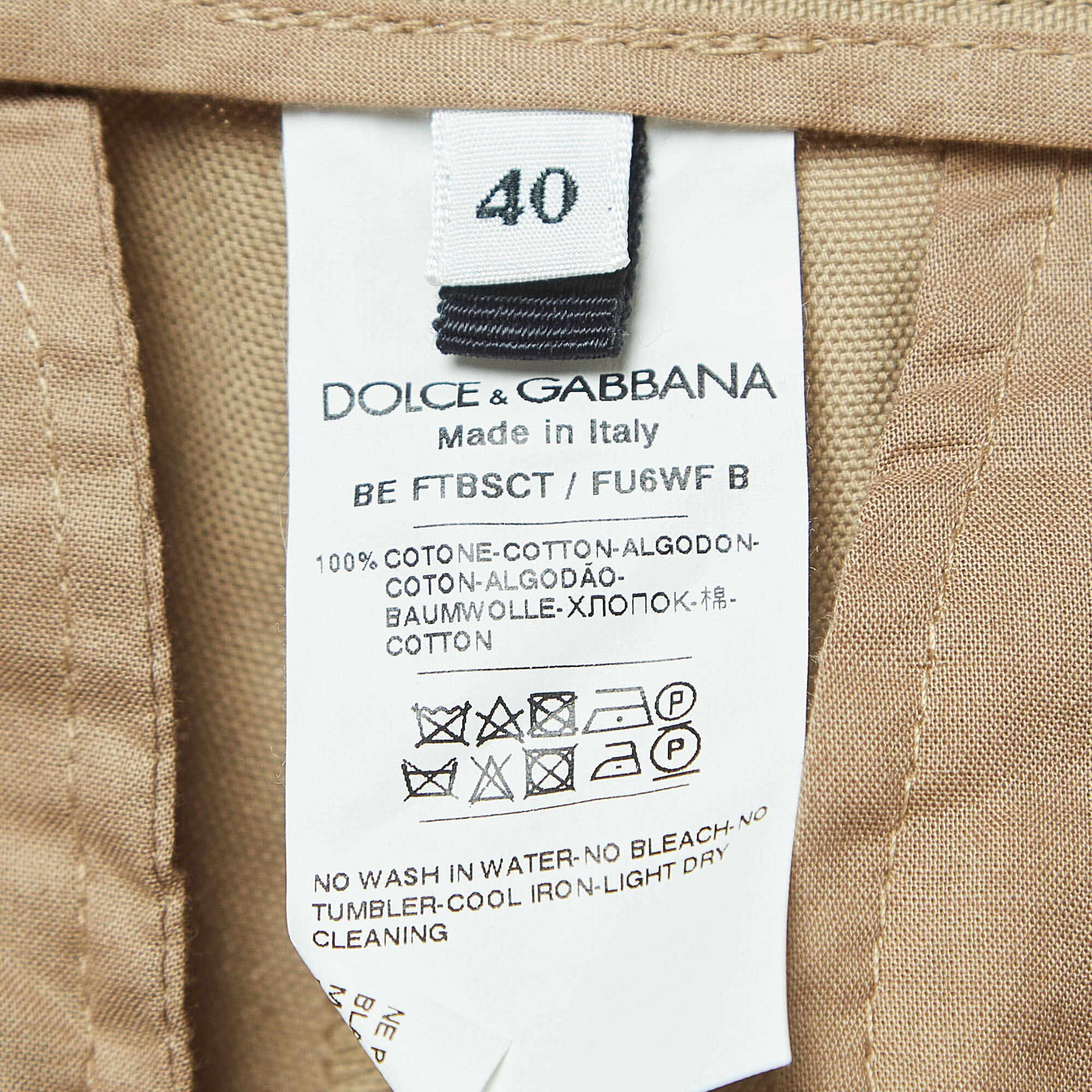 Dolce & Gabbana Beige Cotton Canvas High Waist Shorts S